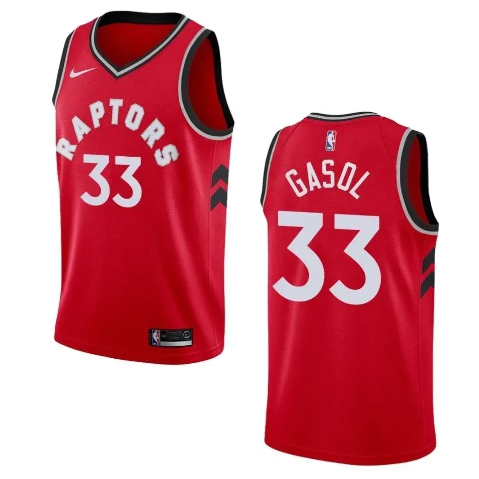 Men's Toronto Raptors 33 Marc Gasol Icon Swingman Jersey - Red
