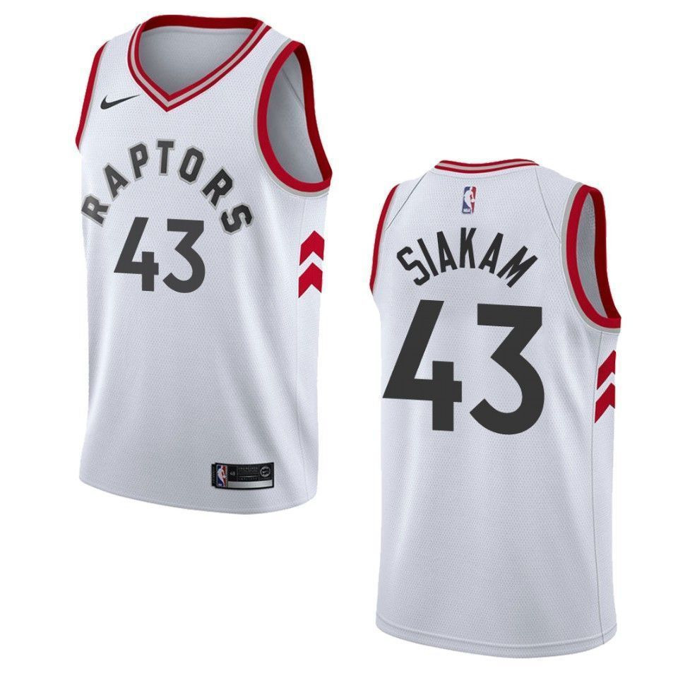 Men's Toronto Raptors 43 Pascal Siakam Association Swingman Jersey - White