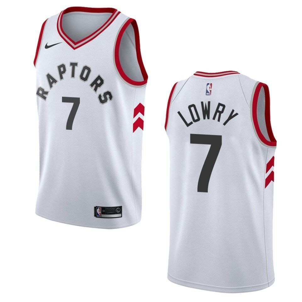 Men's Toronto Raptors 7 Kyle Lowry Association Swingman Jersey - White