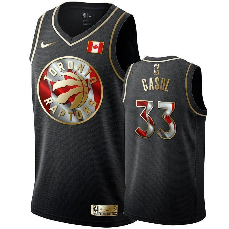 Men's Toronto Raptors Marc Gasol Canada Day 33 Black Jersey