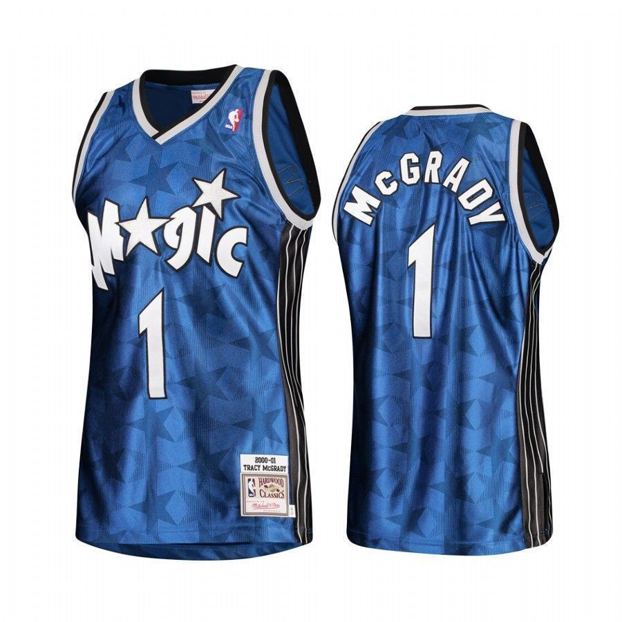 Men's Tracy Mcgrady 1 Orlando Magic Road Hardwood Classics Jersey