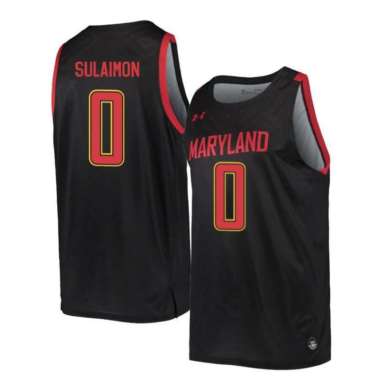 Mens Under Armour 0 Rasheed Sulaimon Black Retro Maryland Terrapins Basketball Jersey