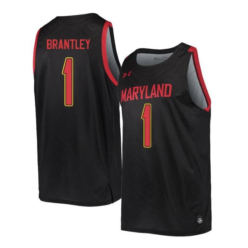 Mens Under Armour 1 Jaylen Brantley Black Retro Maryland Terrapins Basketball Jersey