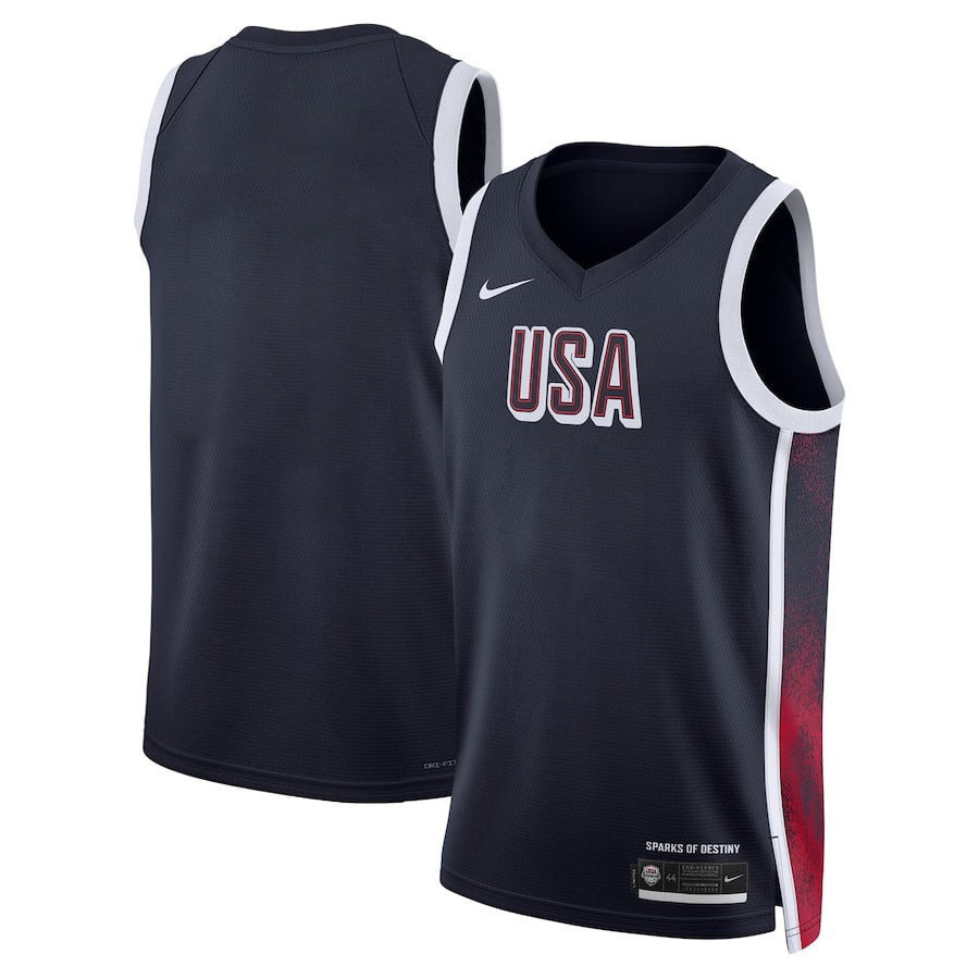 Men's Usa Basketball Unisex 2024 Swingman Player Jersey - Navy