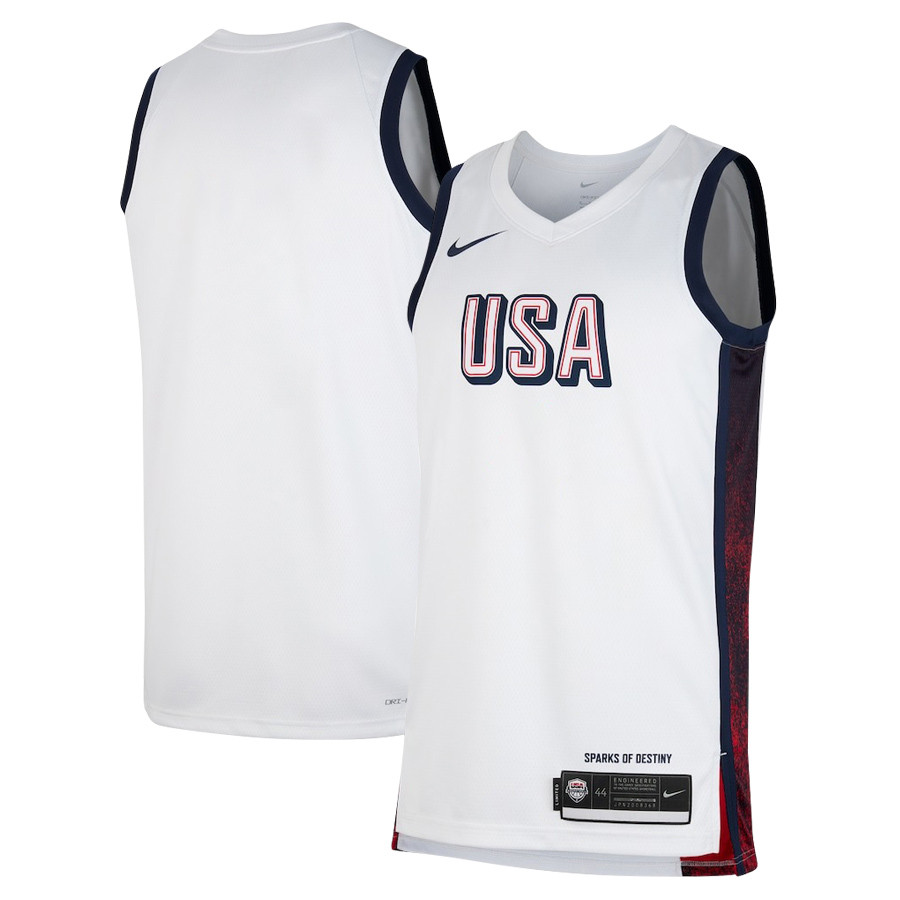 Men's Usa Basketball Unisex 2024 Swingman Player Jersey - White