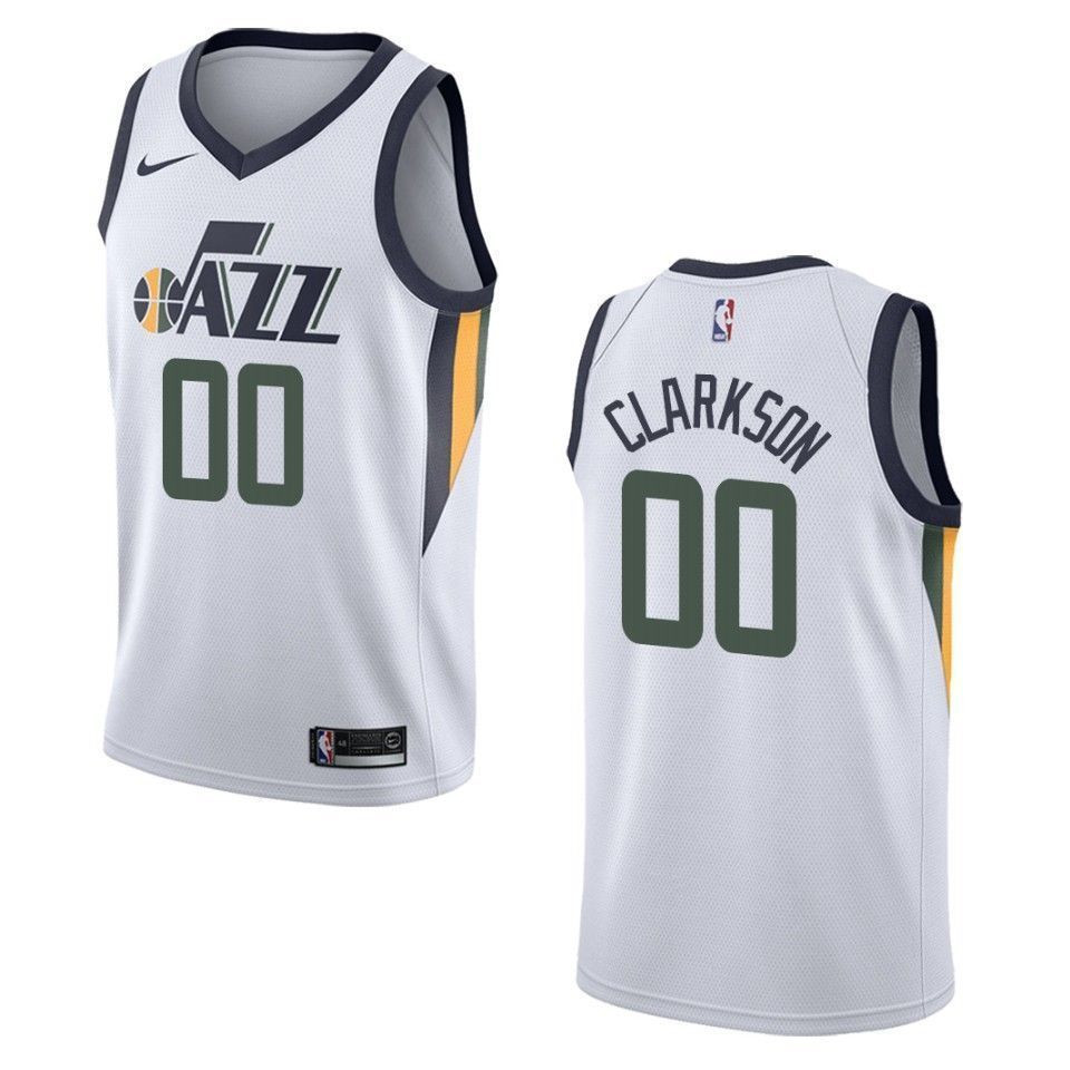Men's Utah Jazz 00 Jordan Clarkson Association Swingman Jersey - White