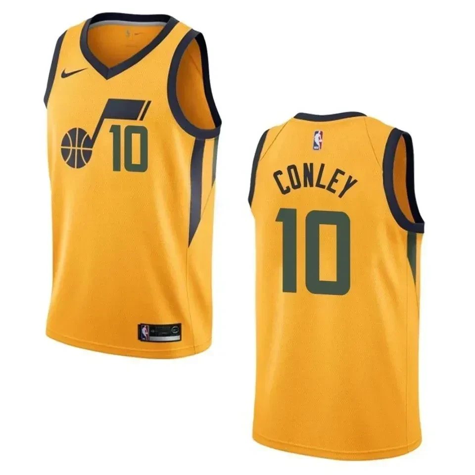 Men's Utah Jazz 10 Mike Conley Statement Swingman Jersey - Gold