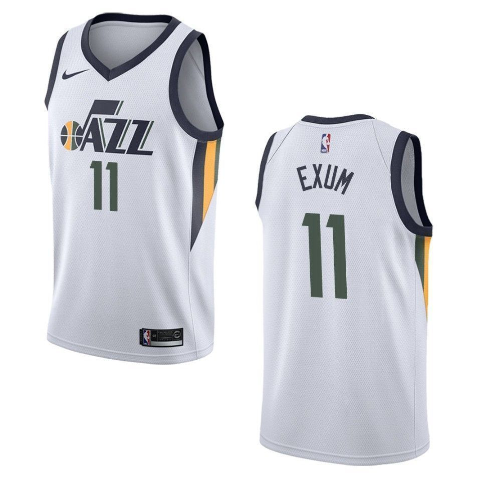 Men's Utah Jazz 11 Dante Exum Association Swingman Jersey - White