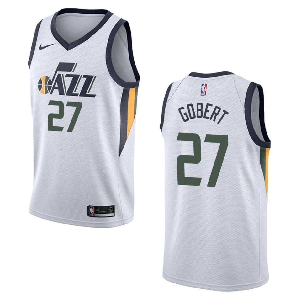 Men's Utah Jazz 27 Rudy Gobert Association Swingman Jersey - White