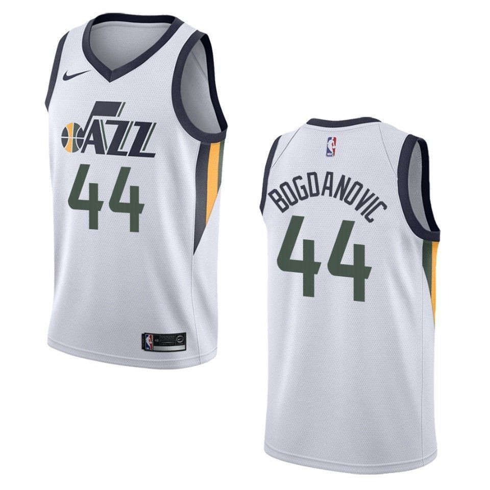 Men's Utah Jazz 44 Bojan Bogdanovic Association Swingman Jersey - White
