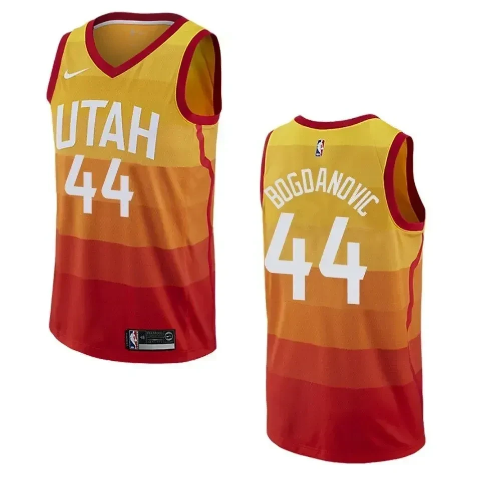 Men's Utah Jazz 44 Bojan Bogdanovic City Swingman Jersey - Orange