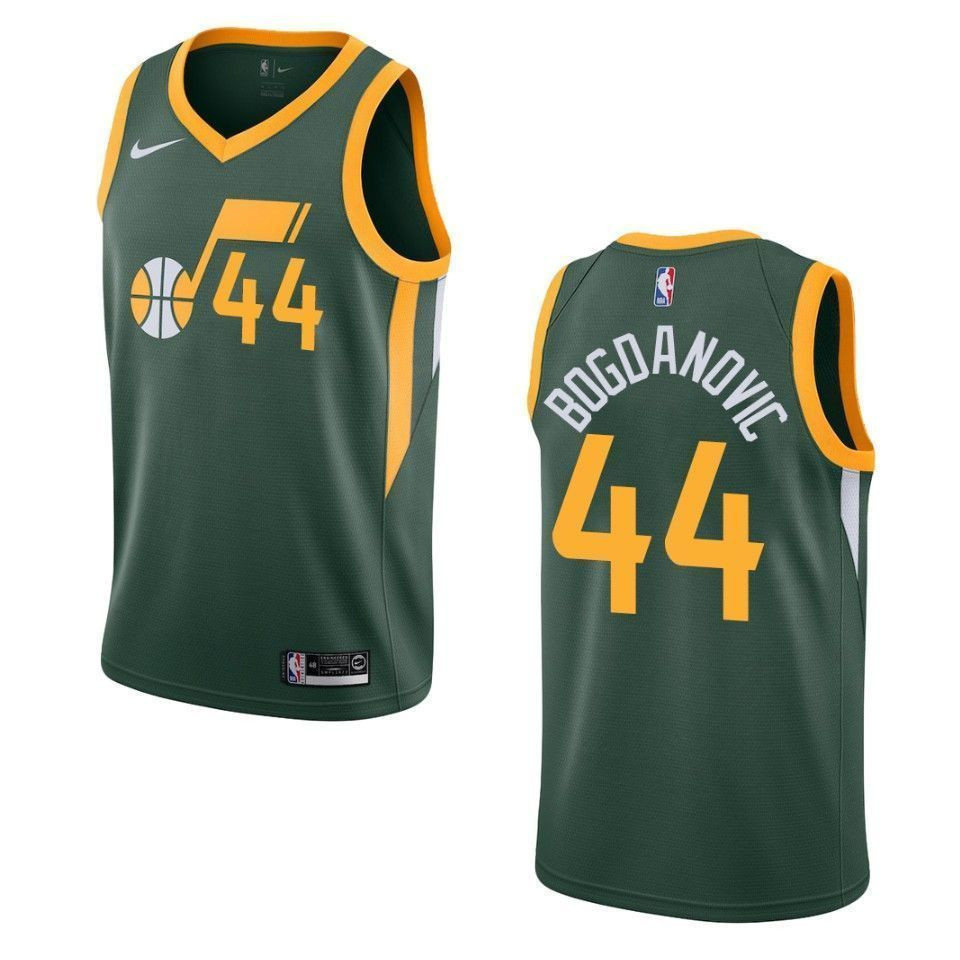 Men's Utah Jazz 44 Bojan Bogdanovic Earned Swingman Jersey - Green
