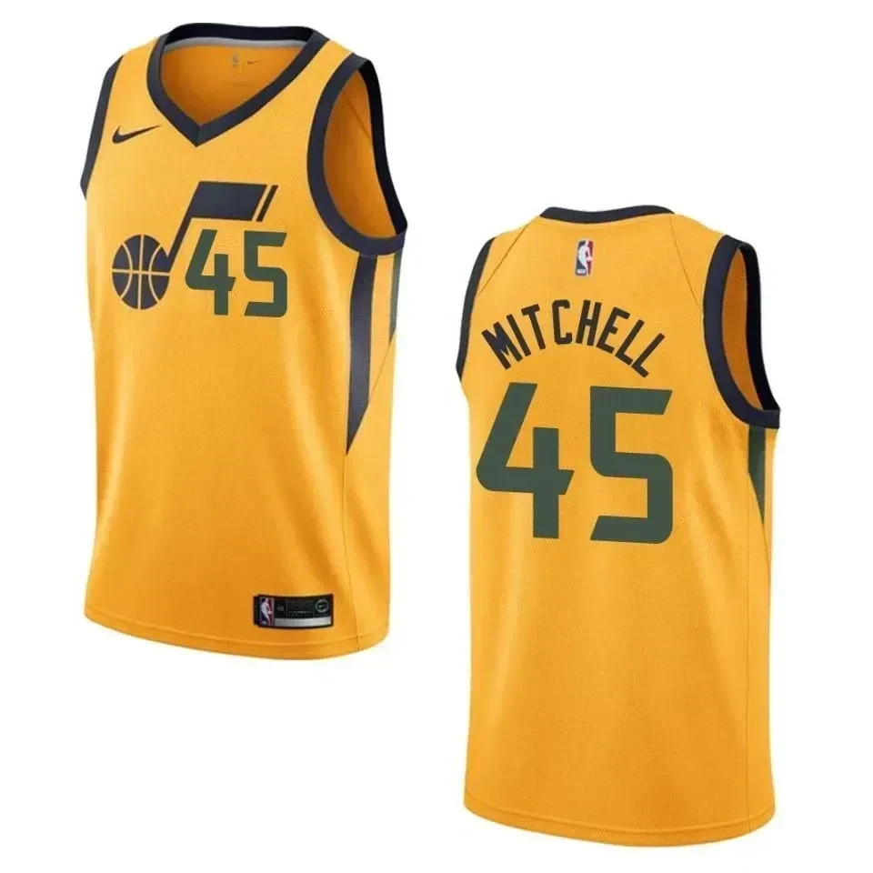 Men's Utah Jazz 45 Donovan Mitchell Statement Swingman Jersey - Yellow