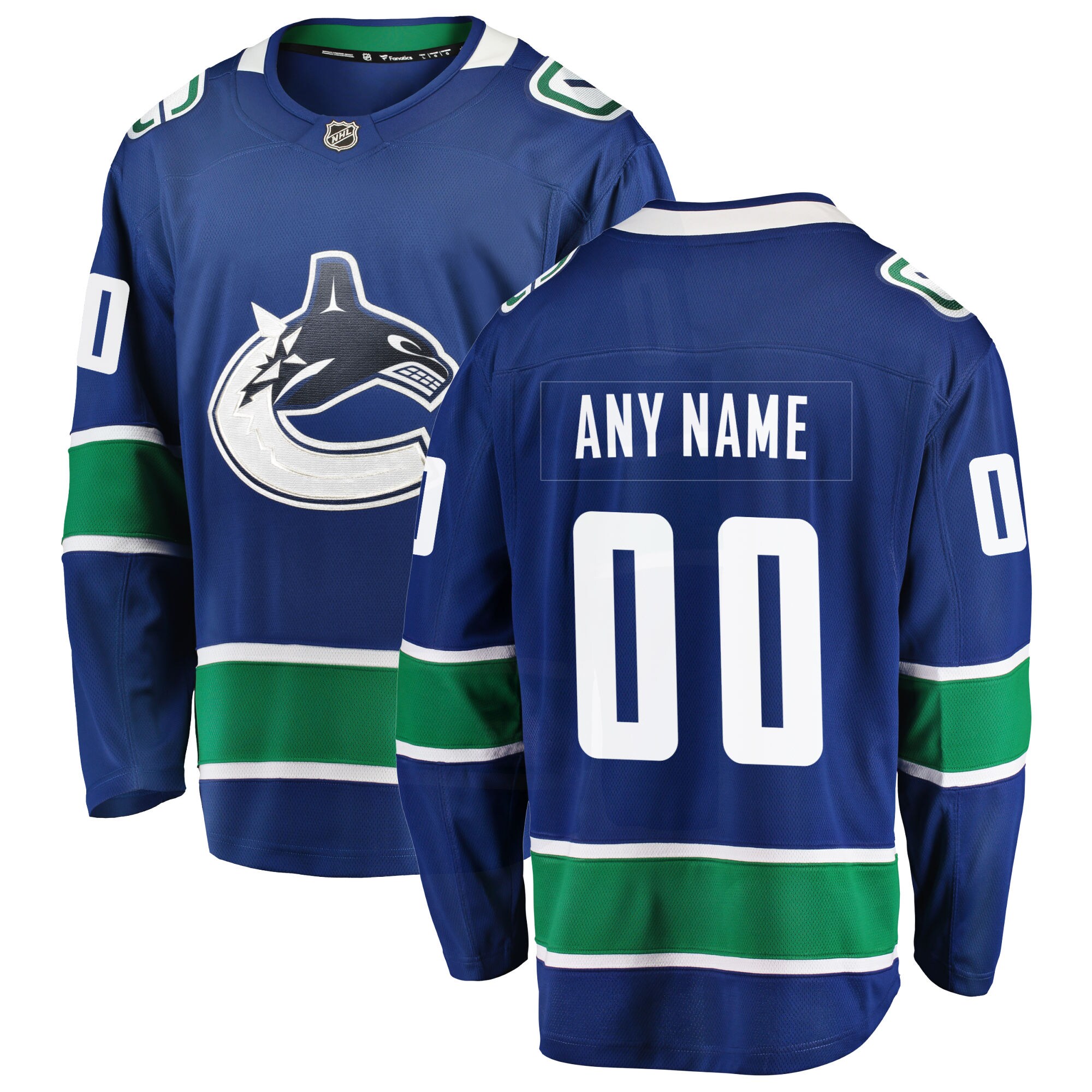 Men's Vancouver Canucks Blue Home Team Breakaway Custom Jersey