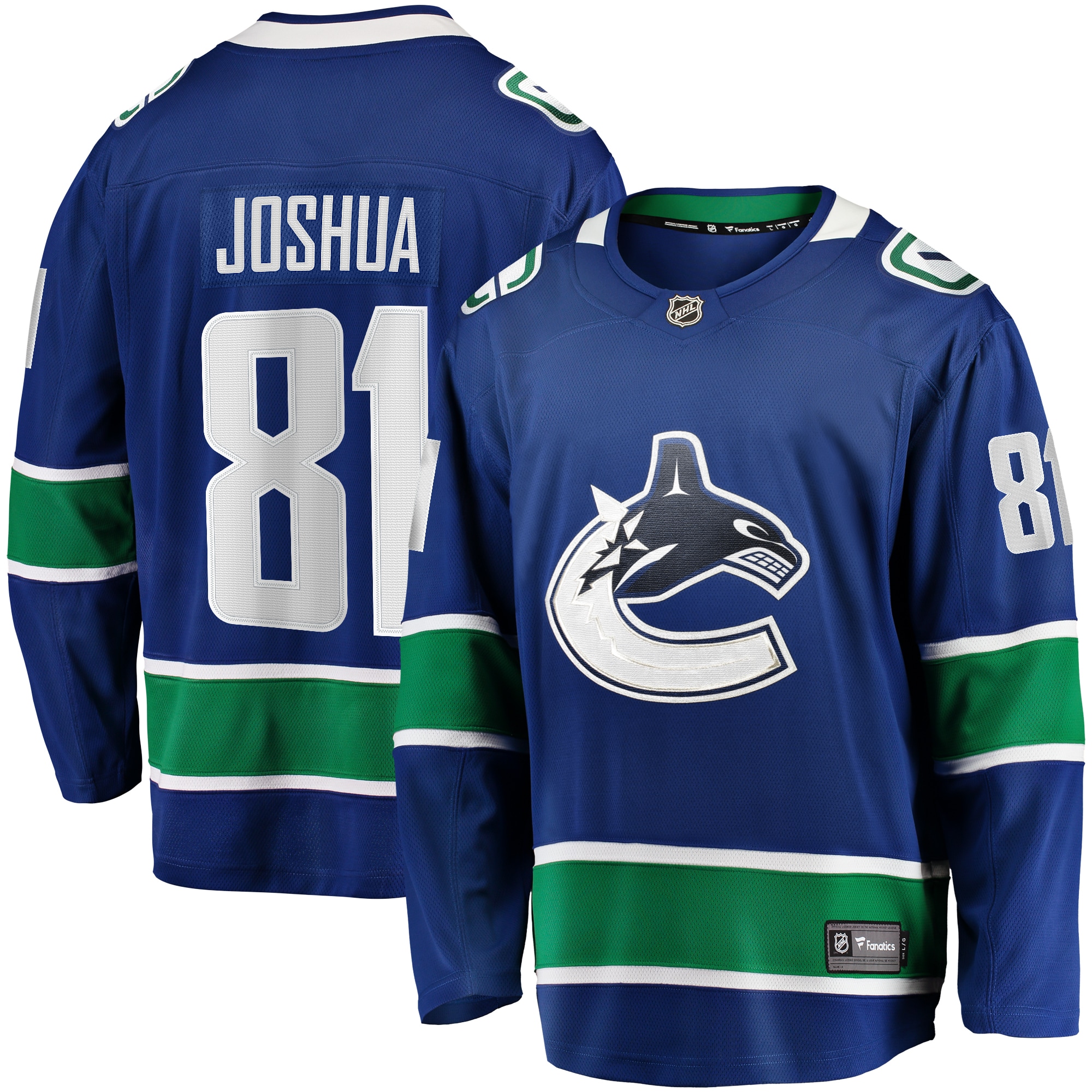 Men's Vancouver Canucks Dakota Joshua Blue Home Premier Breakaway Player Jersey