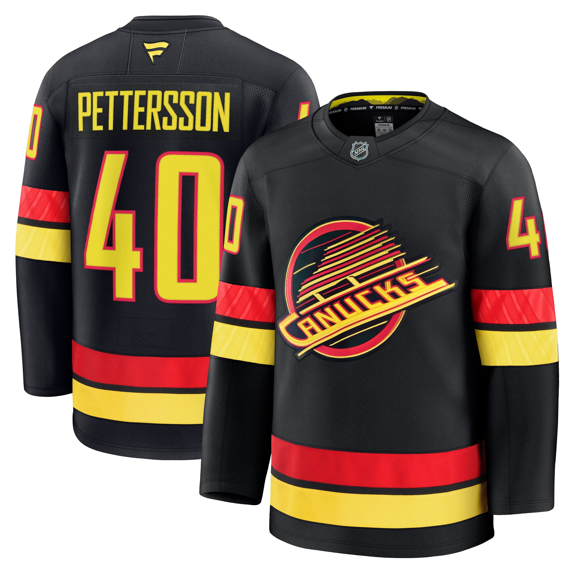Men's Vancouver Canucks Elias Pettersson Black Alternate Premium Jersey