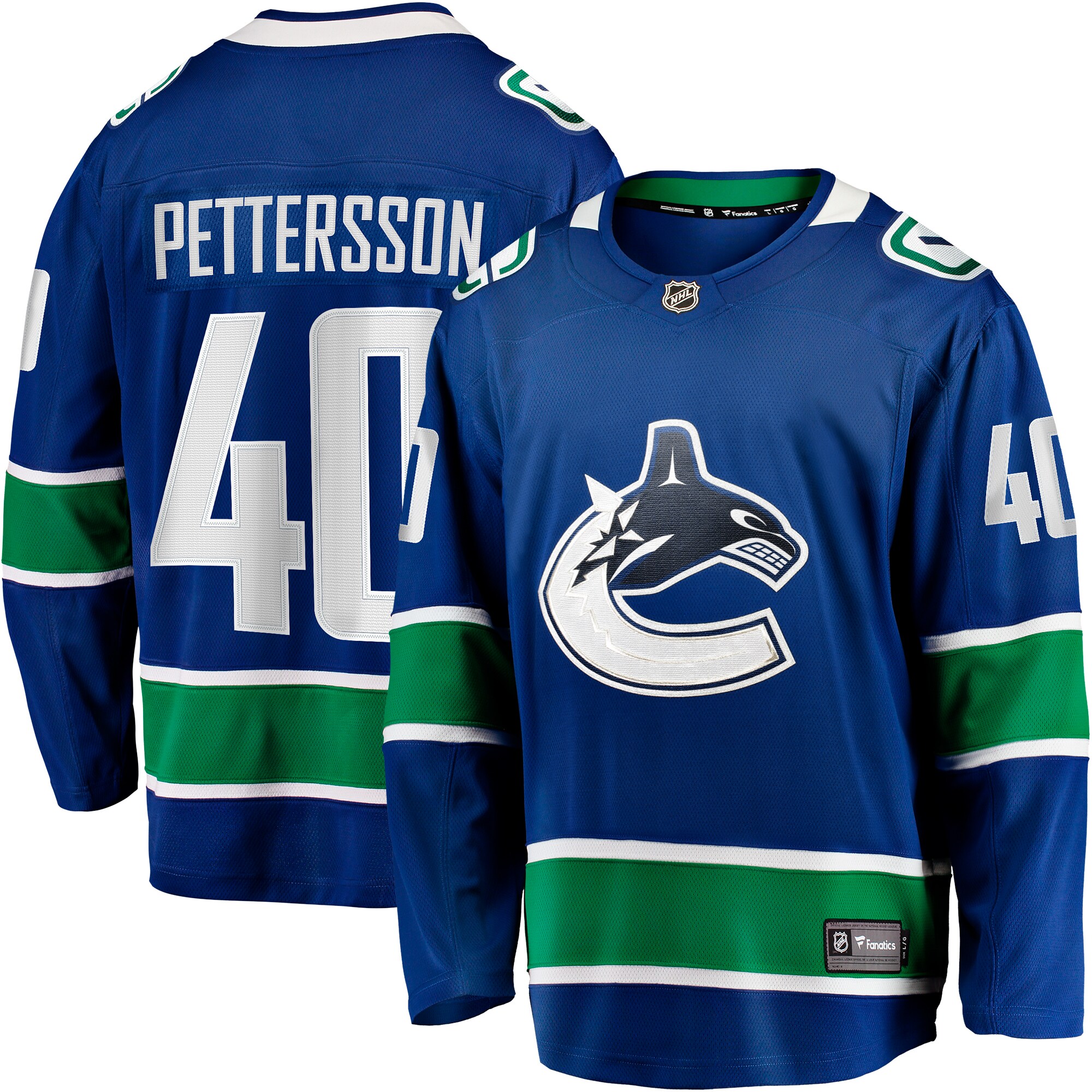 Men's Vancouver Canucks Elias Pettersson Blue Home Breakaway Jersey