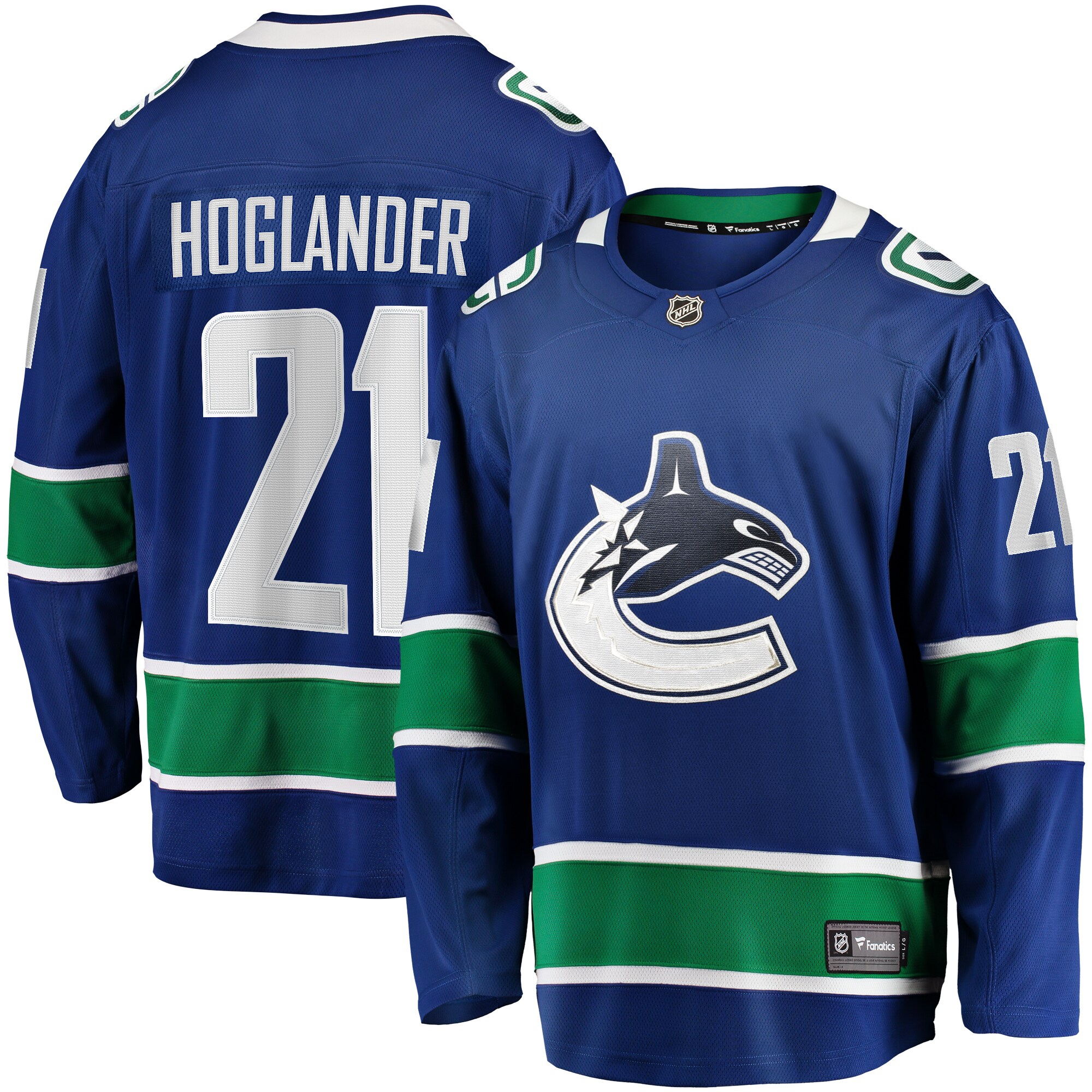 Men's Vancouver Canucks Nils Hoglander Blue Home Premier Breakaway Player Jersey