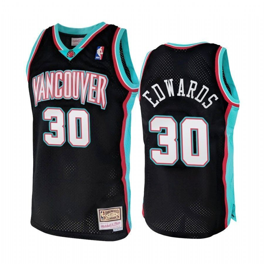 Men's Vancouver Grizzlies Blue Edwards 30 Hardwood Classics 2000 Jersey