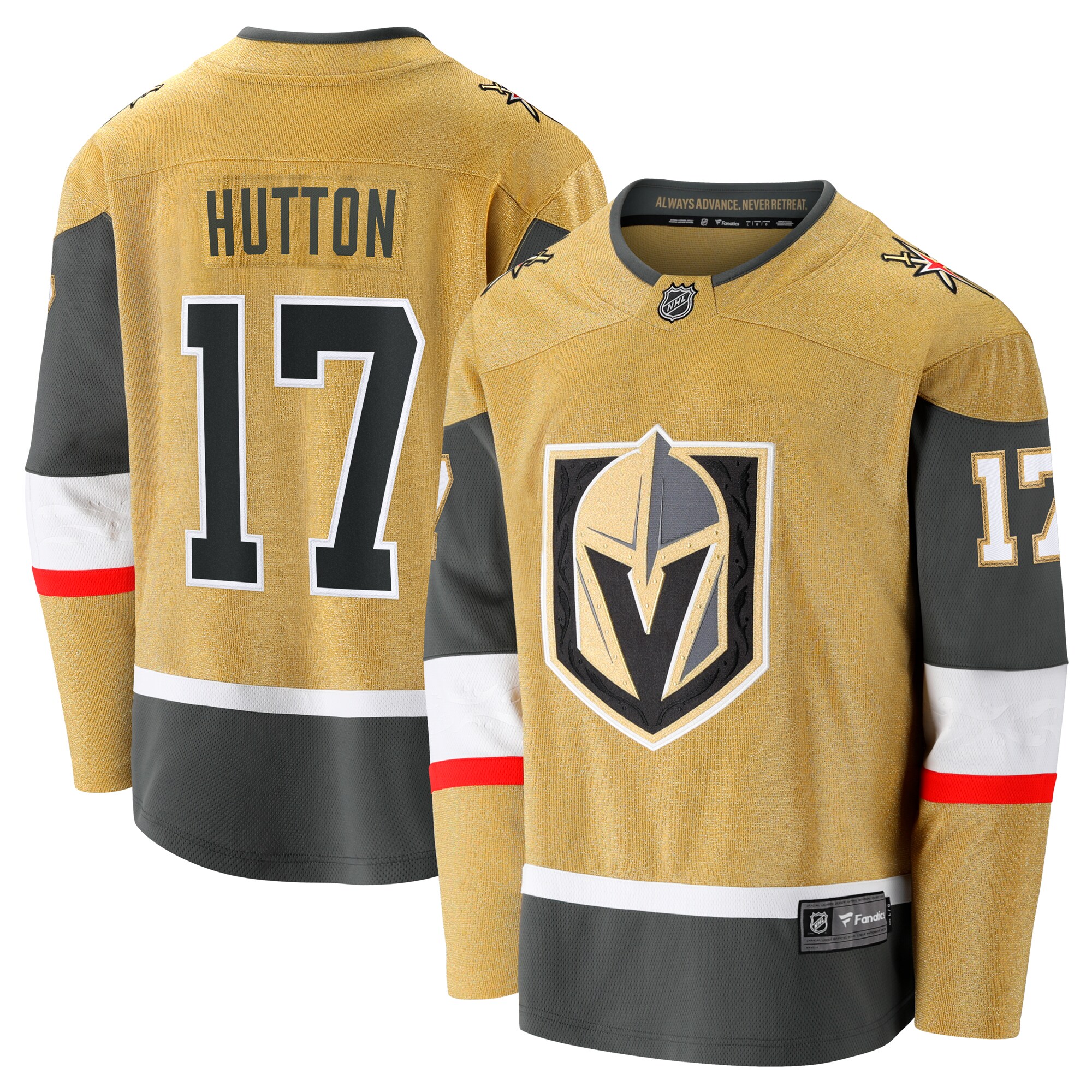 Men's Vegas Golden Knights Ben Hutton Gold Home Premier Breakaway Player Jersey