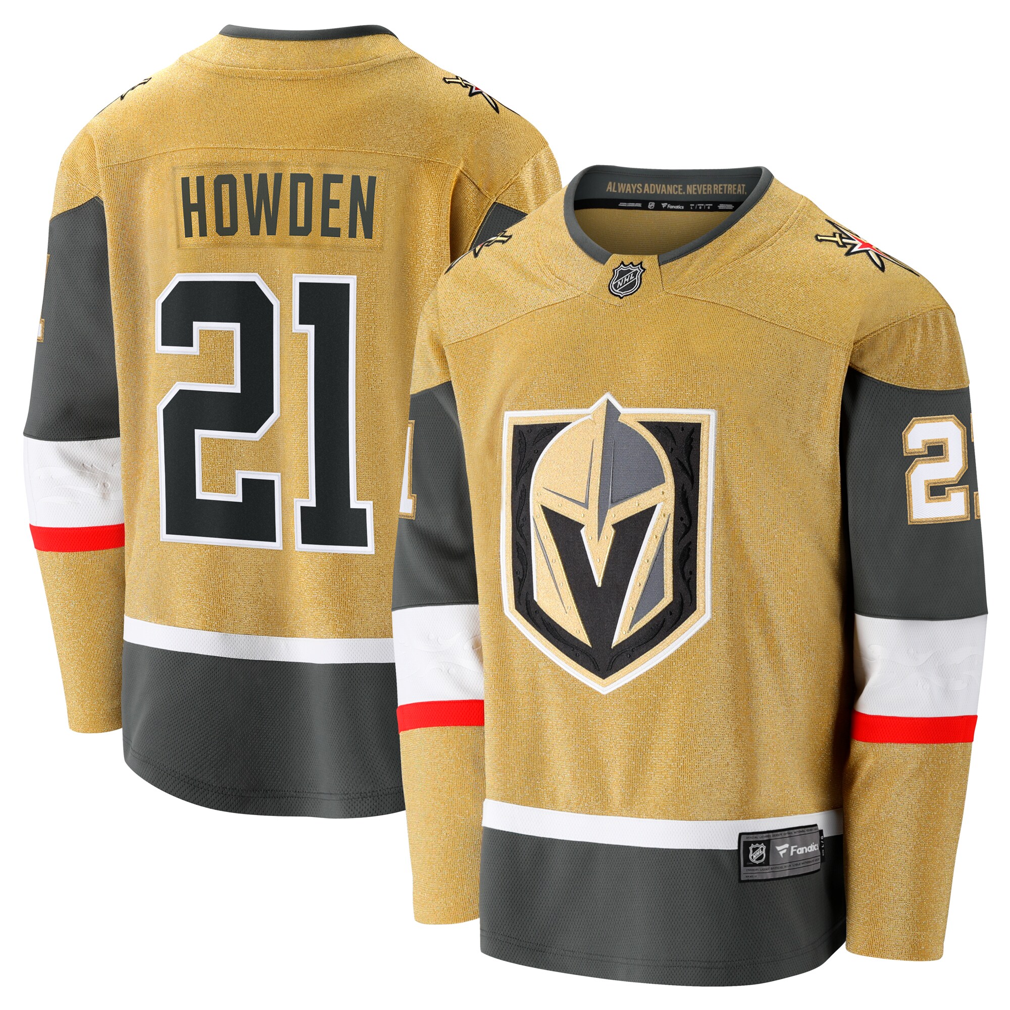 Men's Vegas Golden Knights Brett Howden Gold Home Premier Breakaway Player Jersey