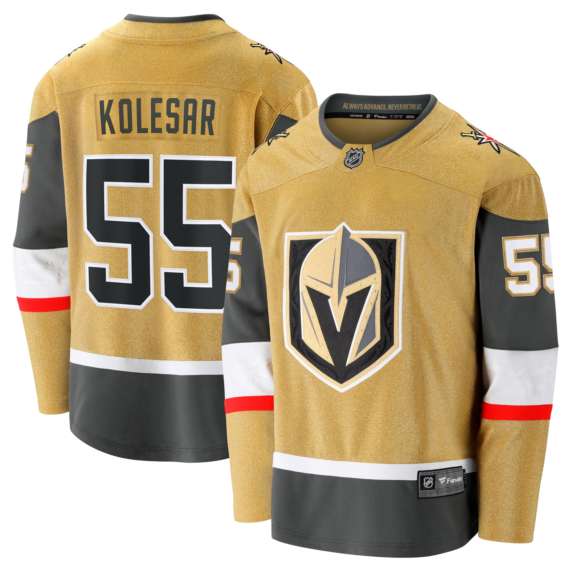 Men's Vegas Golden Knights Keegan Kolesar Gold Home Breakaway Jersey