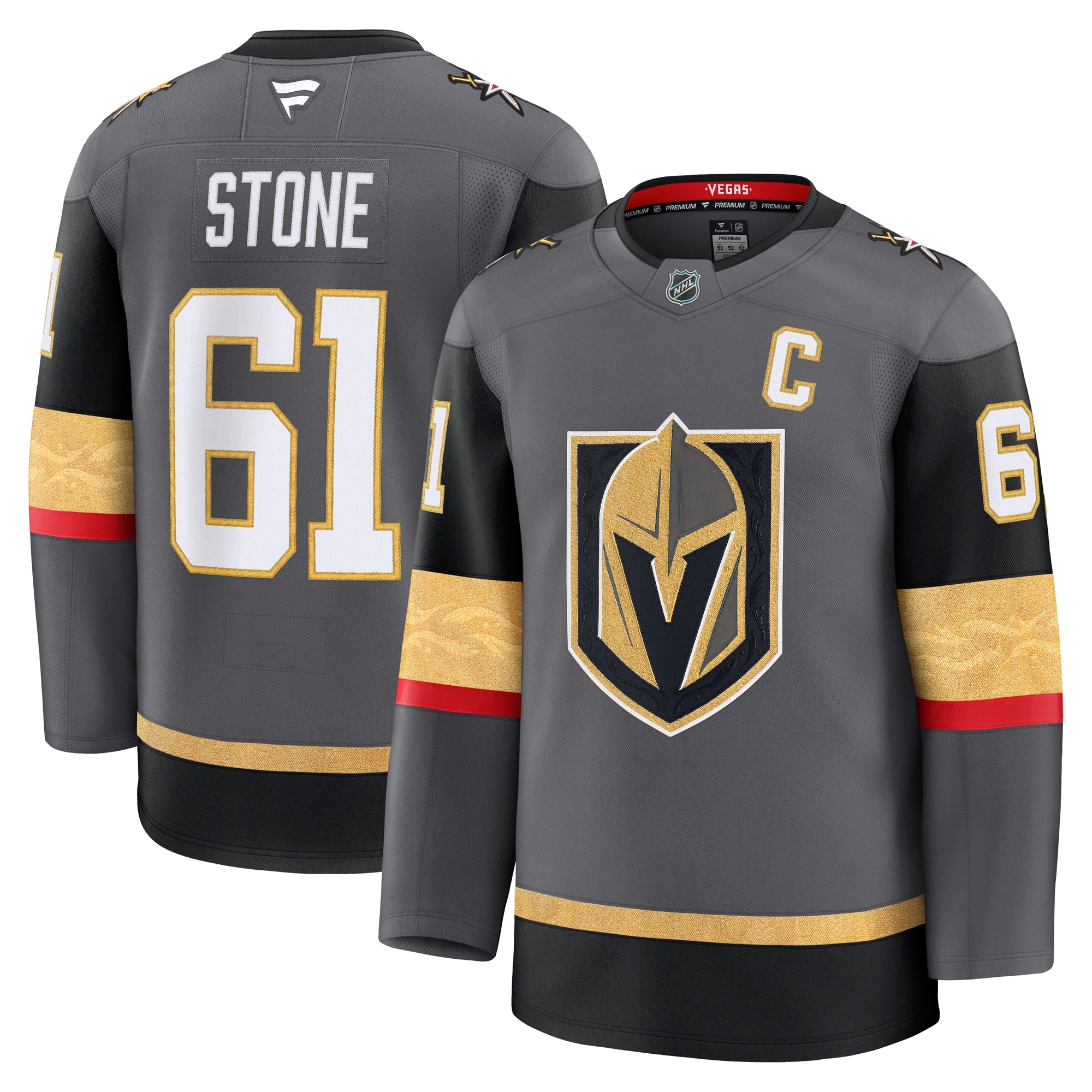 Men's Vegas Golden Knights Mark Stone Gray Alternate Premium Jersey