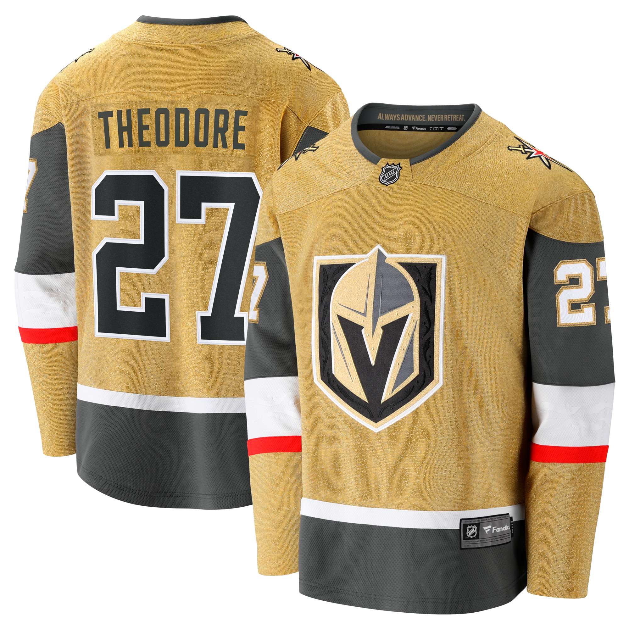 Men's Vegas Golden Knights Shea Theodore Gold Home Breakaway Jersey