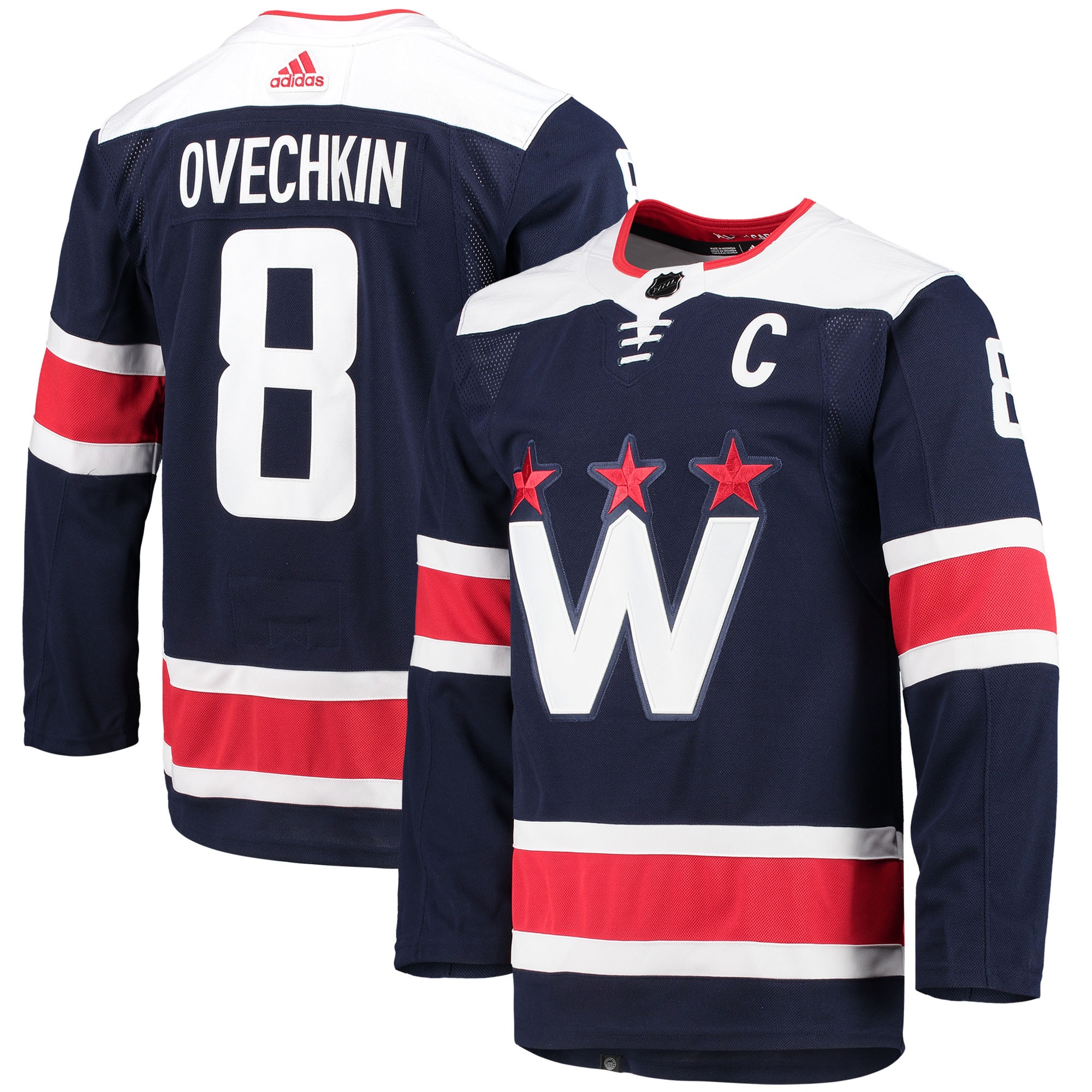 Men's Washington Capitals Alexander Ovechkin Navy Alternate Primegreen Player Jersey