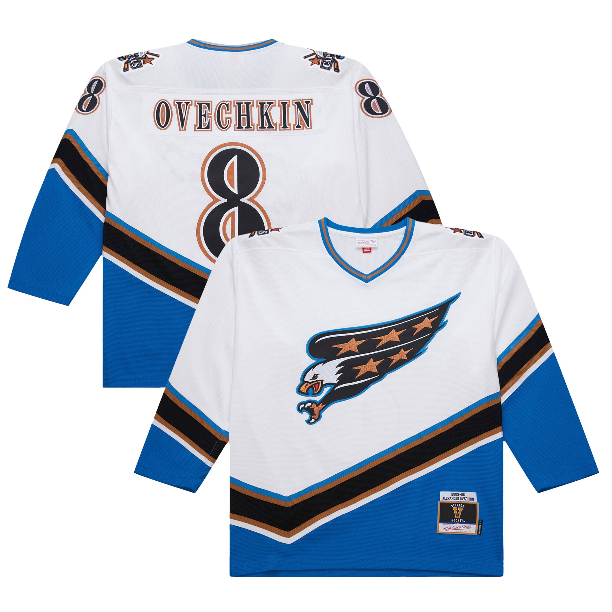Men's Washington Capitals Alexander Ovechkin White 2005-06 Power Play Jersey