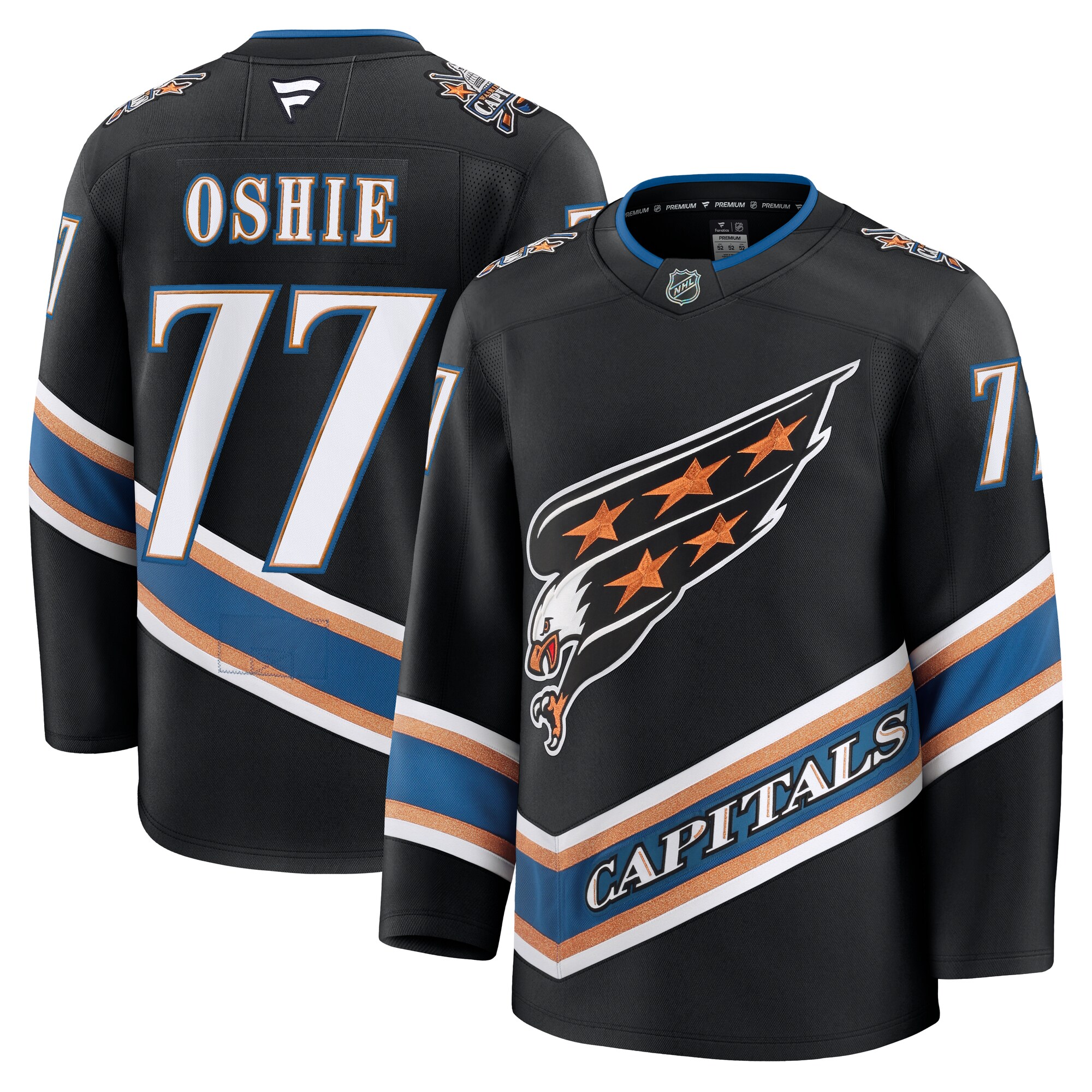 Men's Washington Capitals Tj Oshie Black Alternate 50th Anniversary Premium Jersey