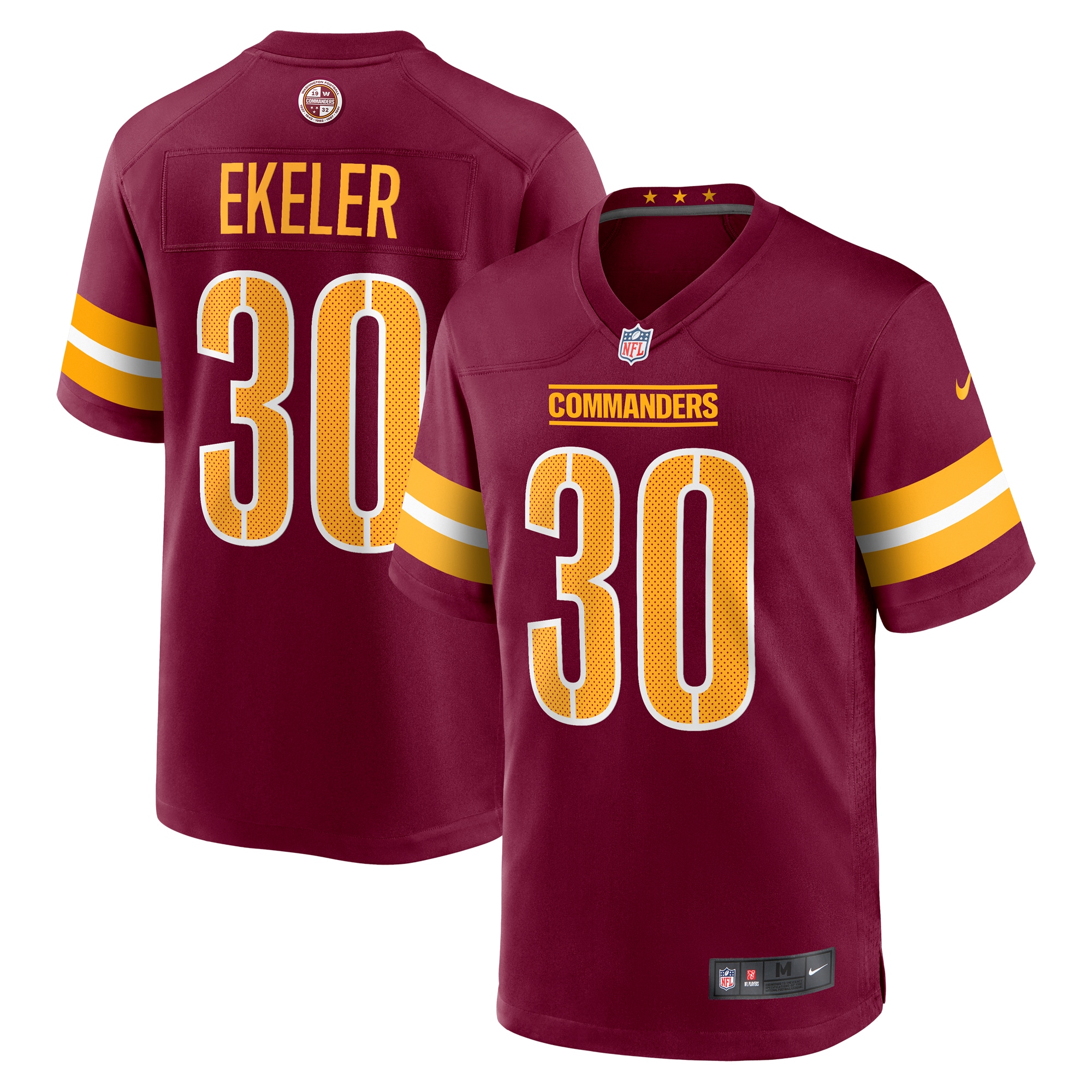 Men's Washington Commanders Austin Ekeler Burgundy Game Player Jersey Js8589