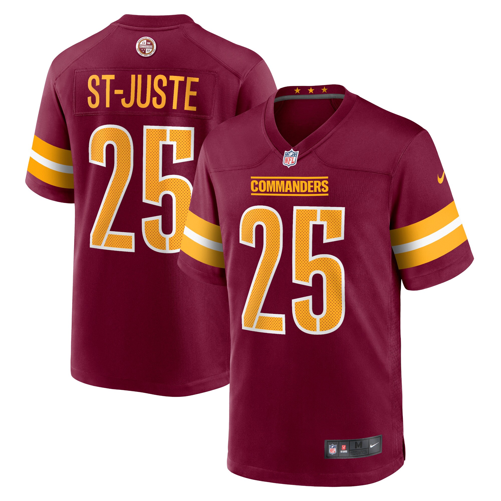 Men's Washington Commanders Benjamin St-juste Burgundy Player Game Jersey Js4315
