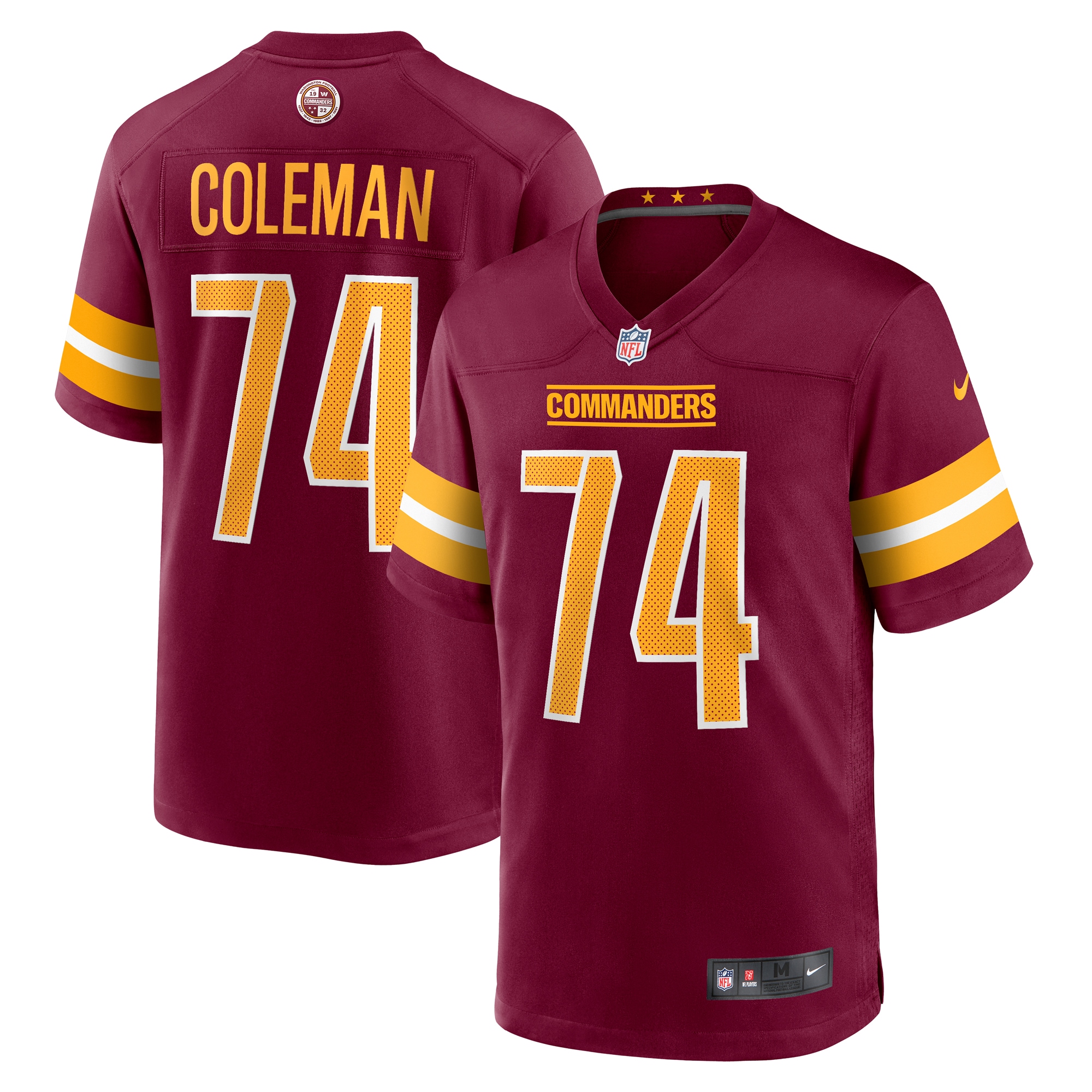 Men's Washington Commanders Brandon Coleman Burgundy Game Jersey Js2124