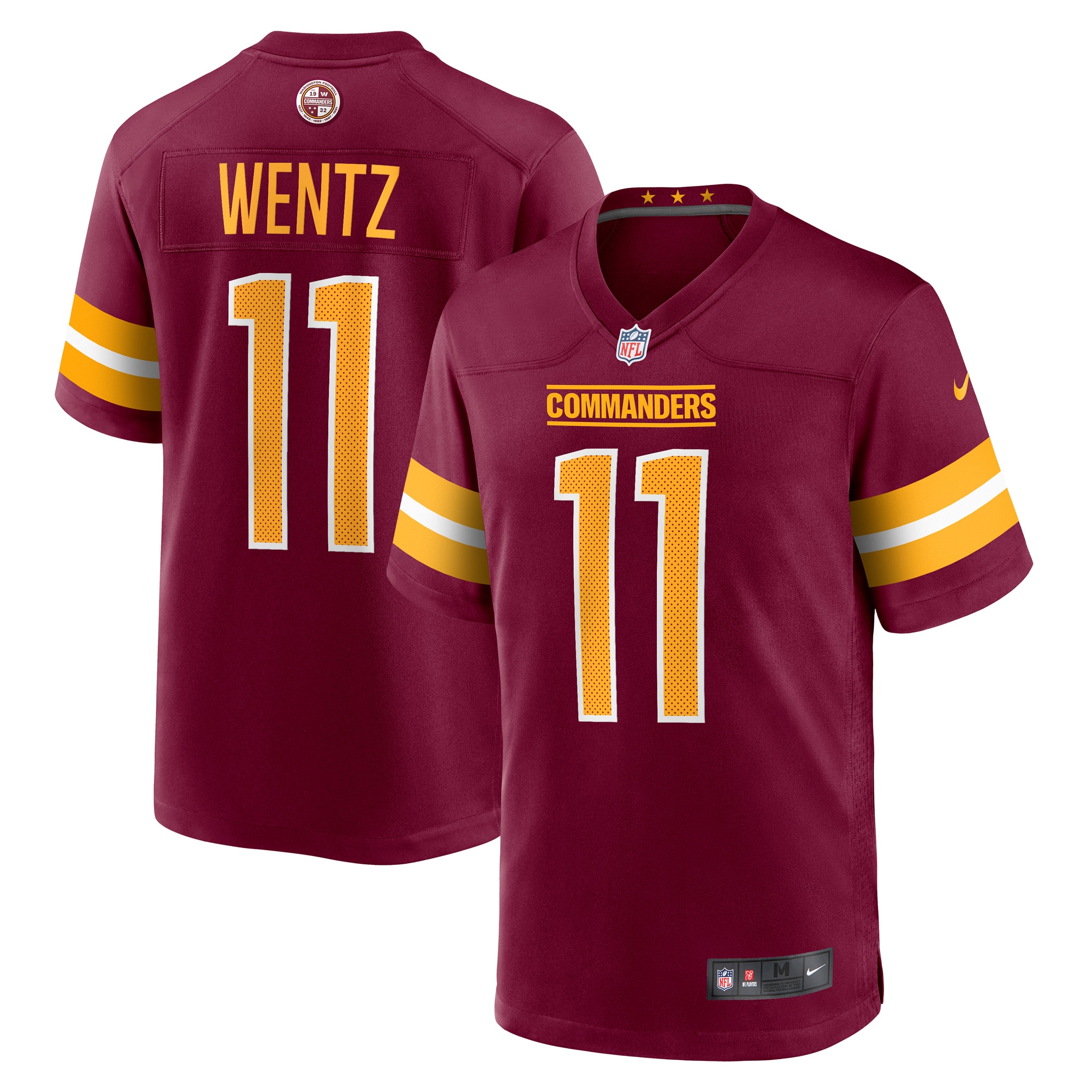 Men's Washington Commanders Carson Wentz Burgundy Game Jersey Js4066