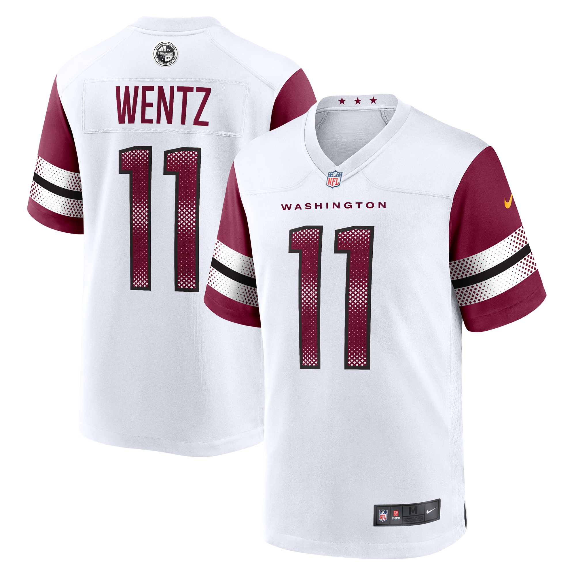 Men's Washington Commanders Carson Wentz White Game Jersey Js8990