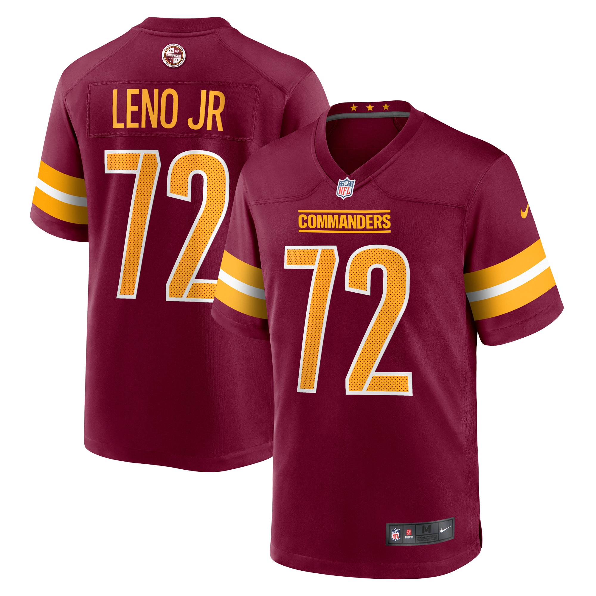 Men's Washington Commanders Charles Leno Jr. Burgundy Home Game Player Jersey Js9440