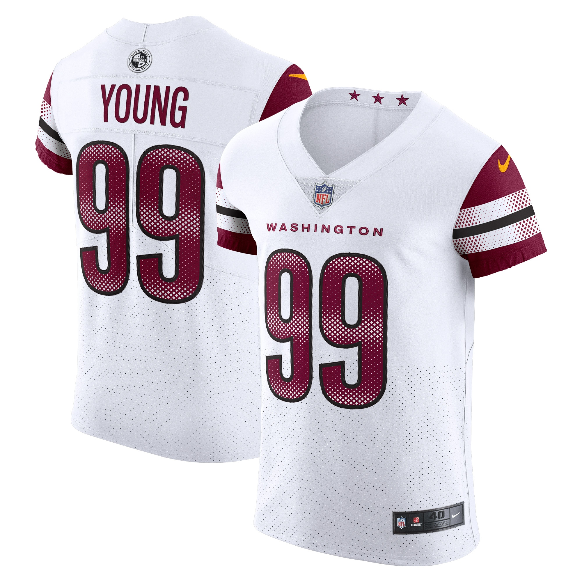 Men's Washington Commanders Chase Young White Vapor Elite Jersey Js9498