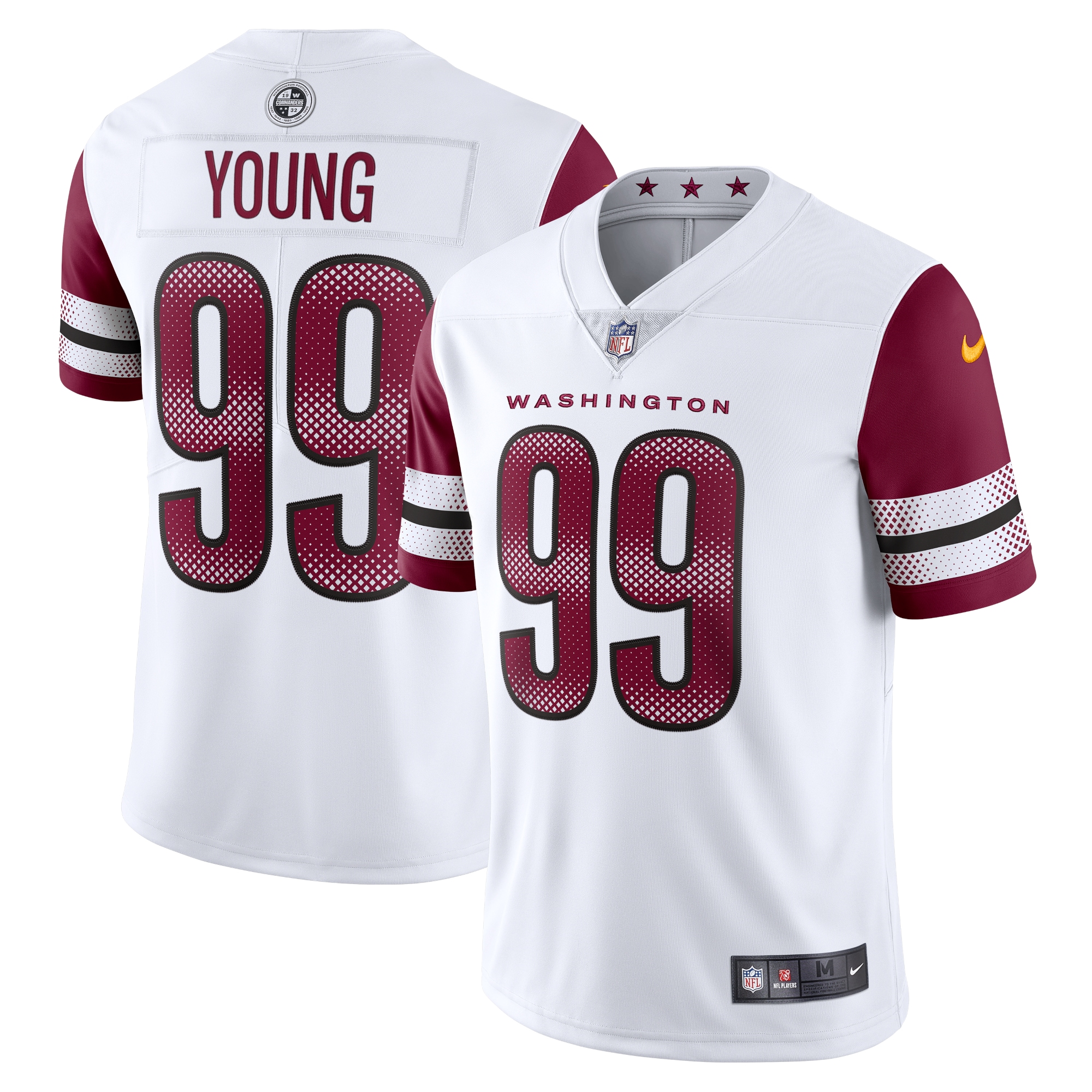 Men's Washington Commanders Chase Young White Vapor Limited Jersey Js3834