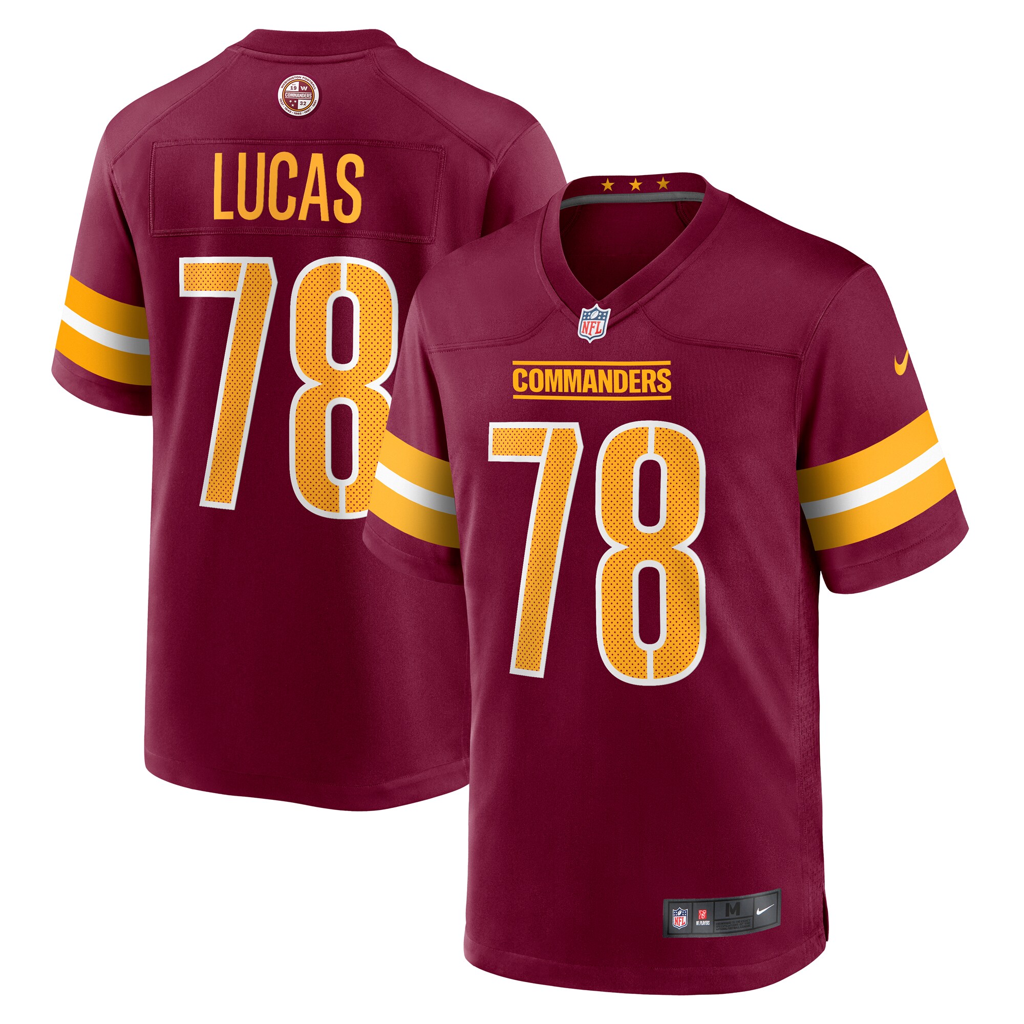 Men's Washington Commanders Cornelius Lucas Burgundy Game Jersey Js6047