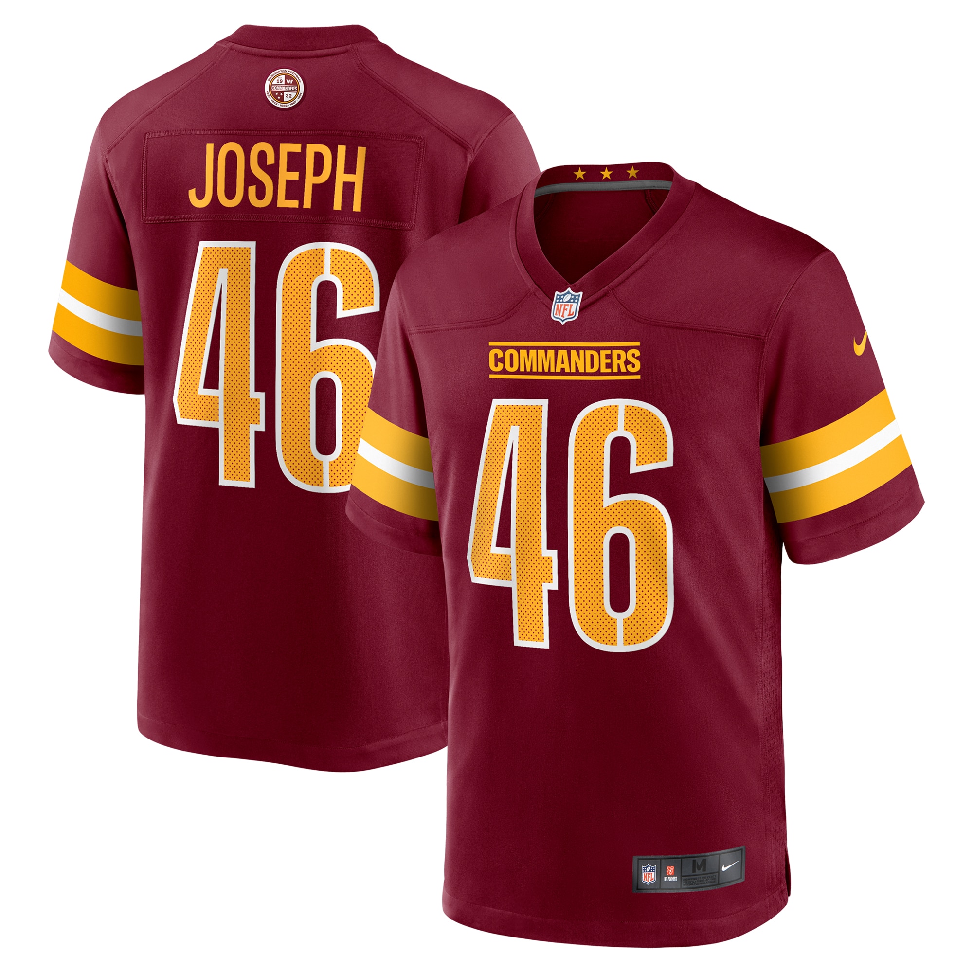 Men's Washington Commanders Greg Joseph Burgundy Team Game Jersey Js2140