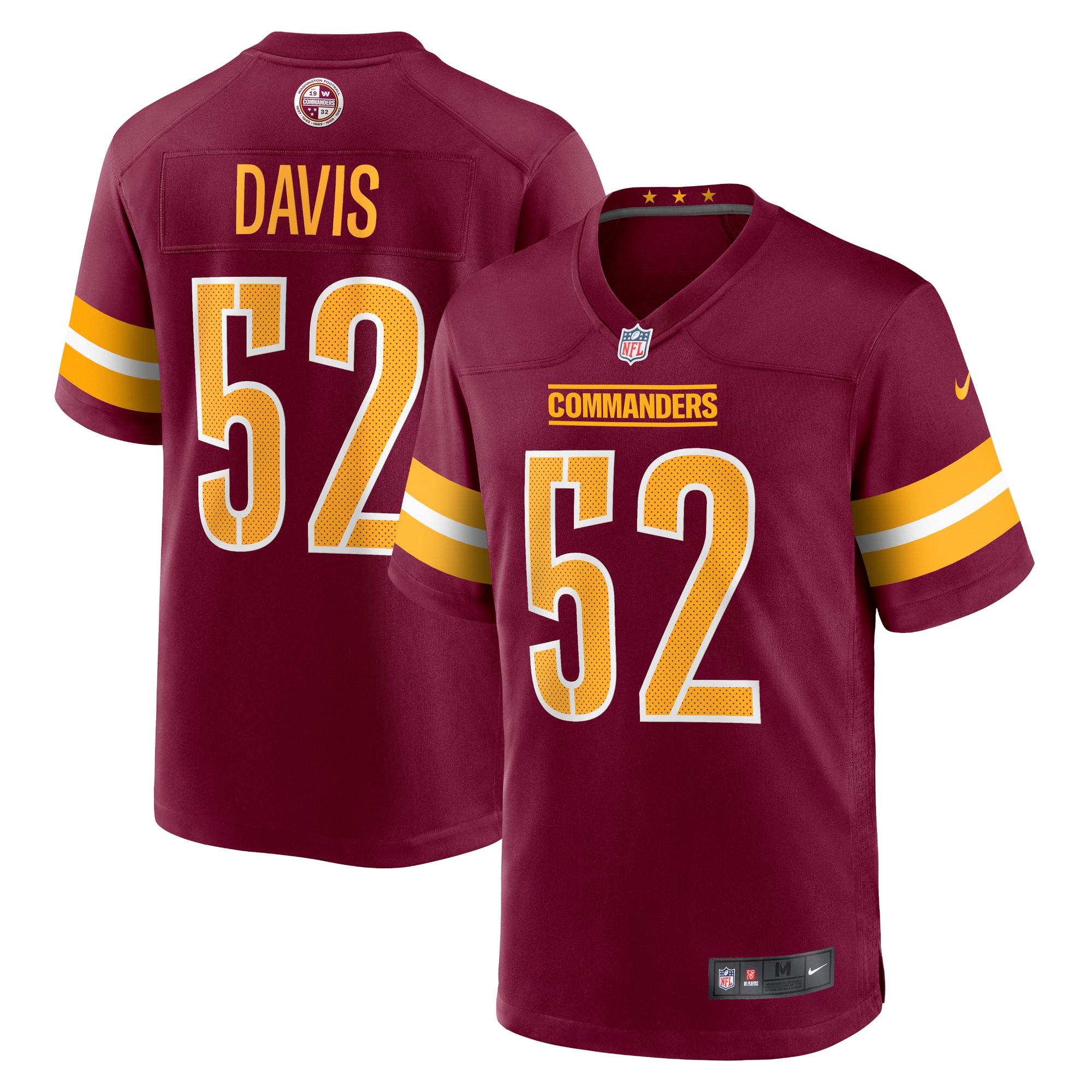Men's Washington Commanders Jamin Davis Burgundy Game Jersey Js5470