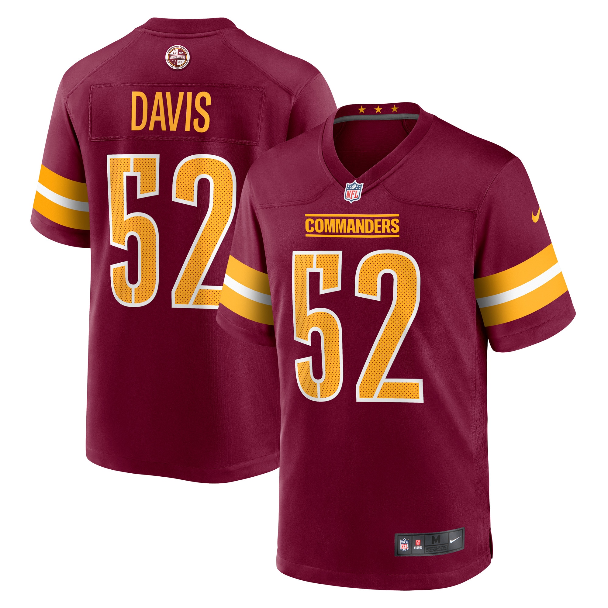Men's Washington Commanders Jamin Davis Burgundy Player Game Jersey Js9896