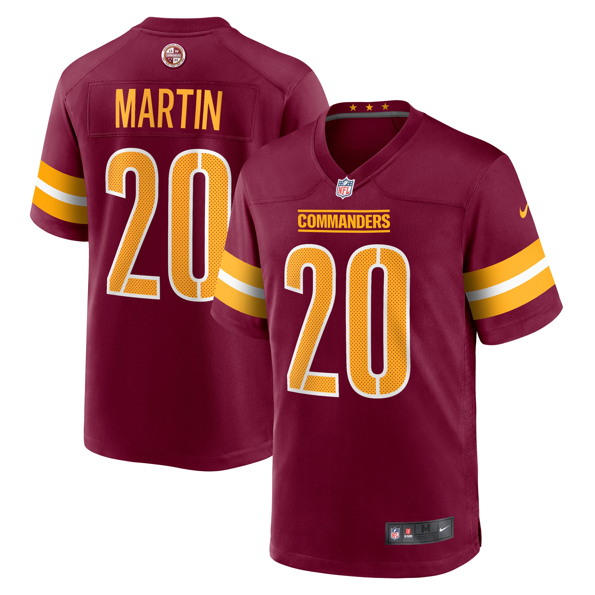 Men's Washington Commanders Jartavius Martin Burgundy Team Game Jersey Js3028