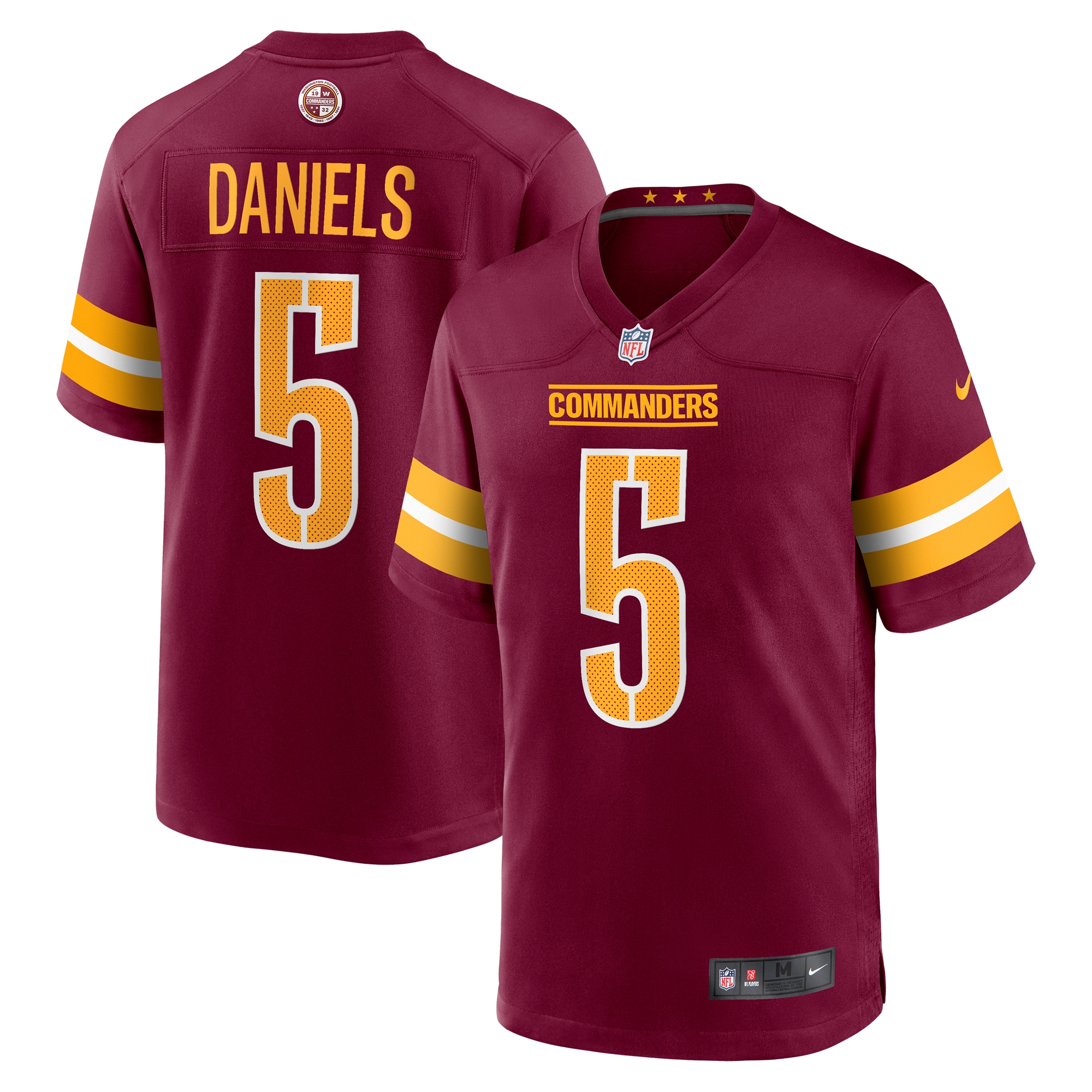 Men's Washington Commanders Jayden Daniels Burgundy Player Game Jersey Js9565