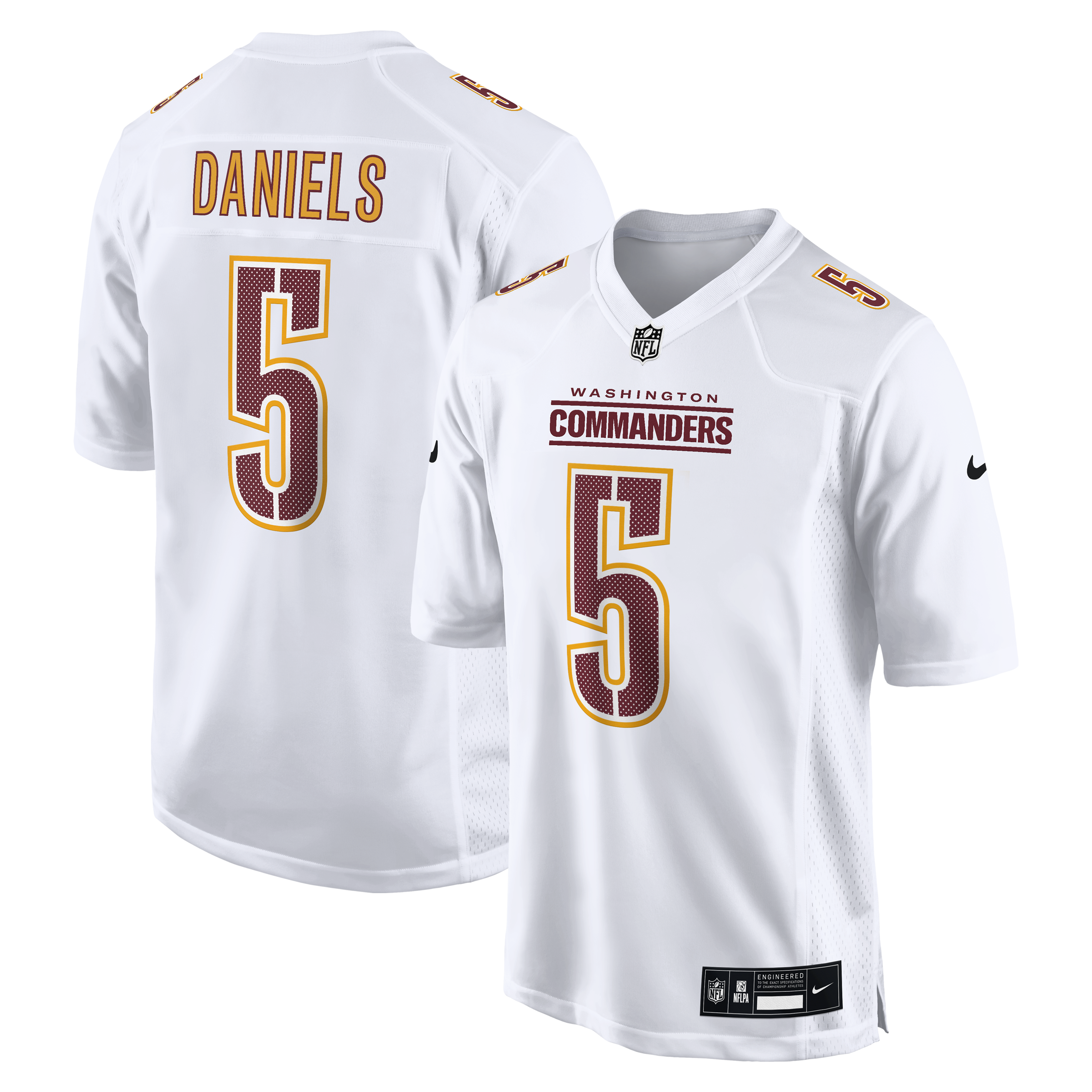 Men's Washington Commanders Jayden Daniels Tundra White Fashion Jersey Js8341