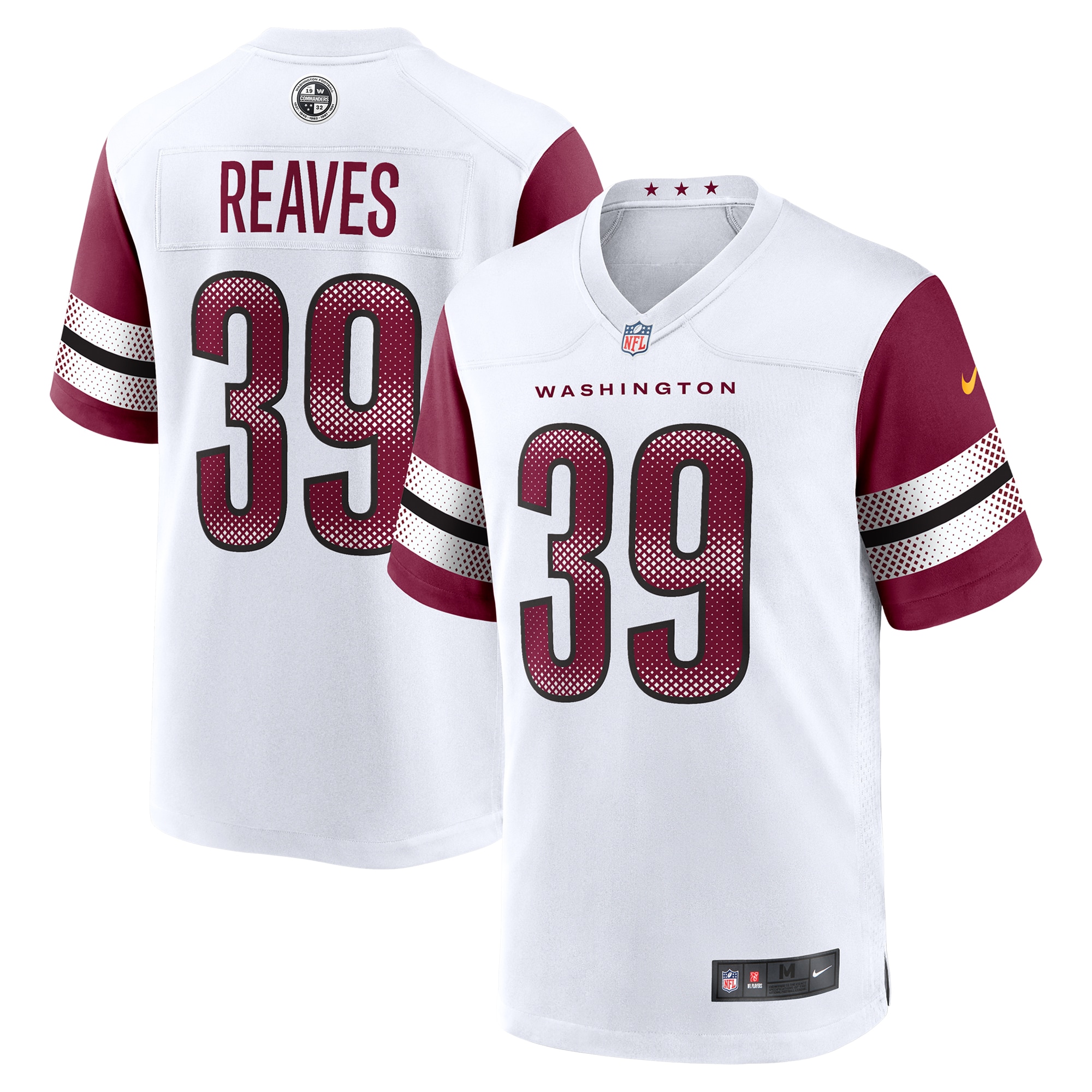 Men's Washington Commanders Jeremy Reaves White Game Jersey Js6485