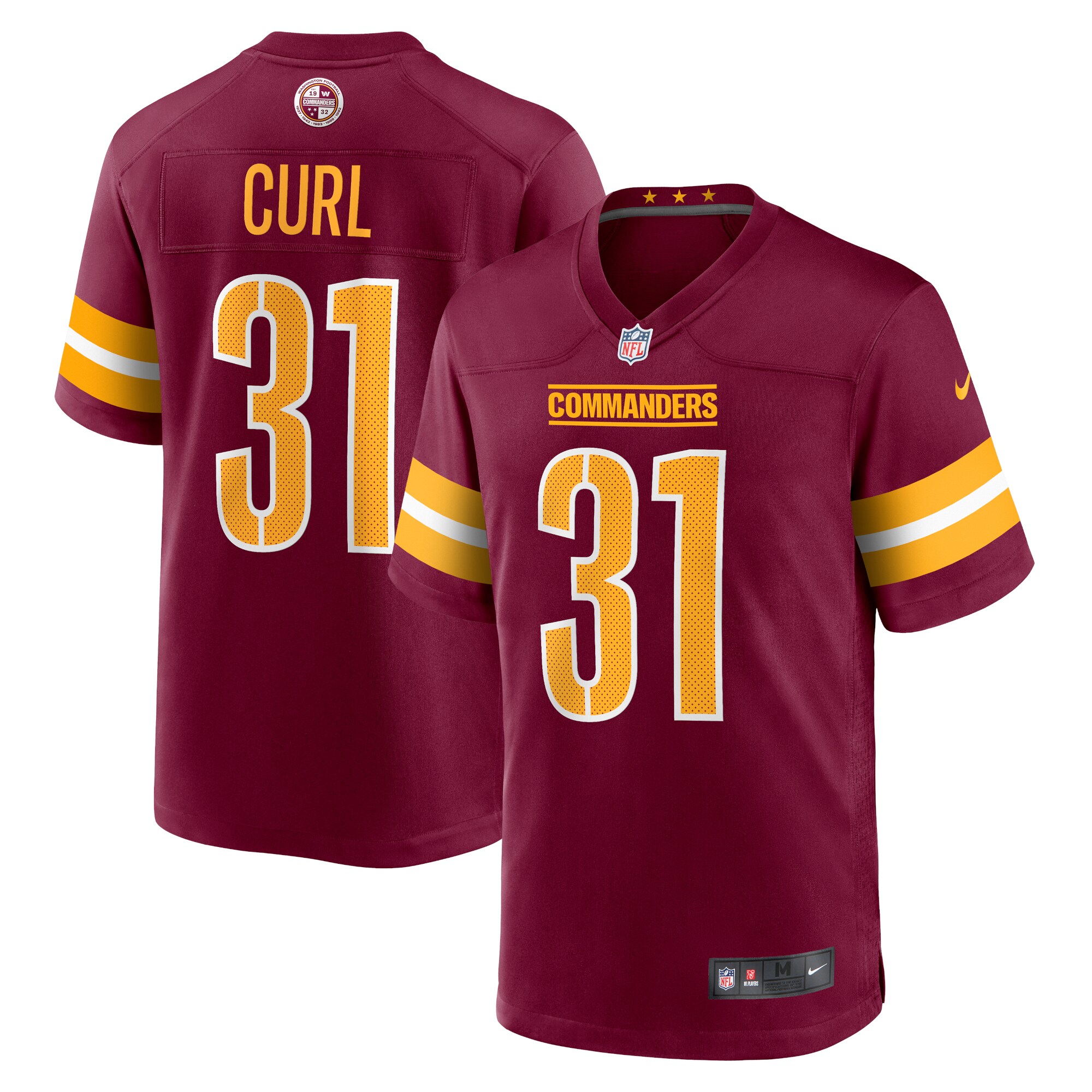 Men's Washington Commanders Kamren Curl Burgundy Game Jersey Js9140