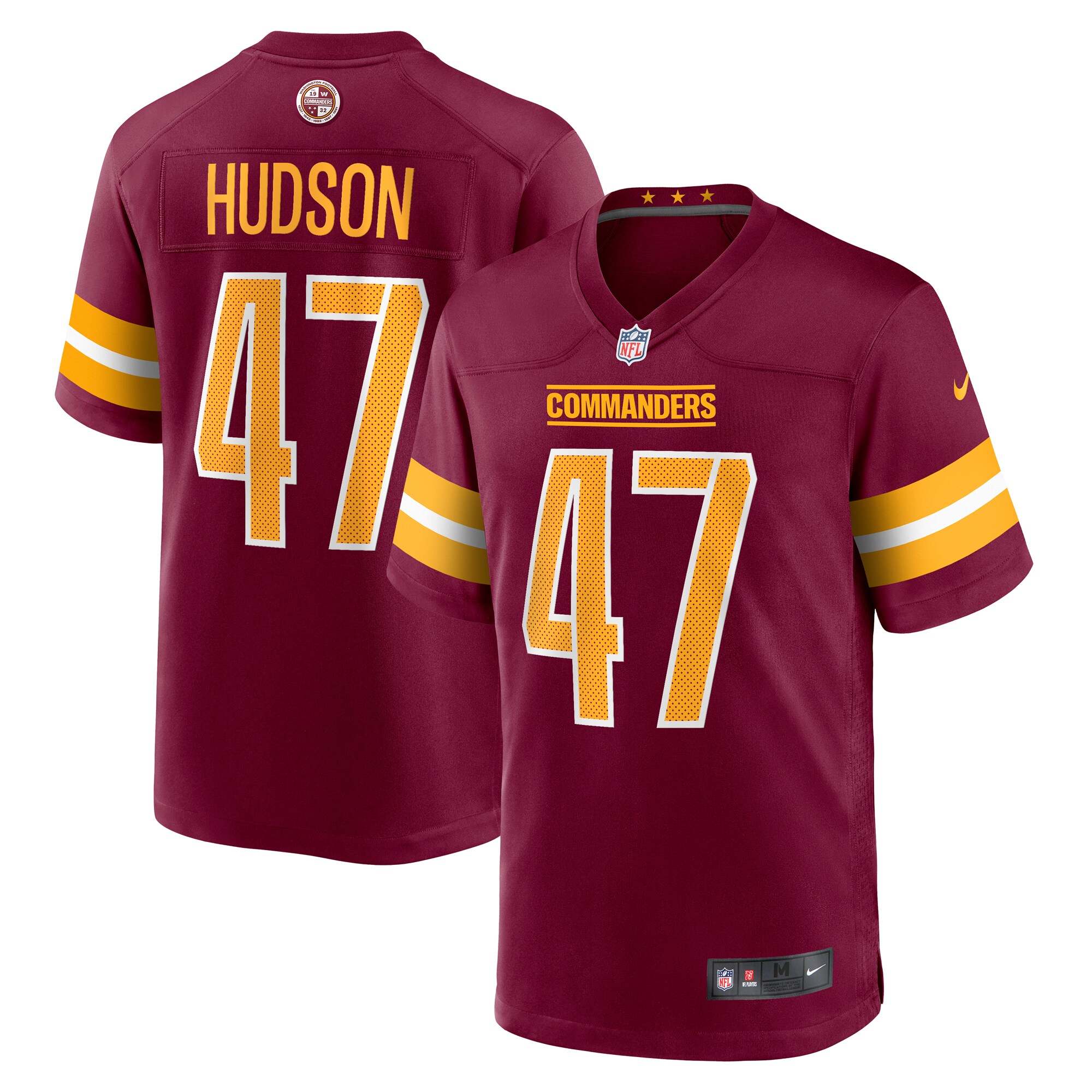 Men's Washington Commanders Khaleke Hudson Burgundy Game Jersey Js2279