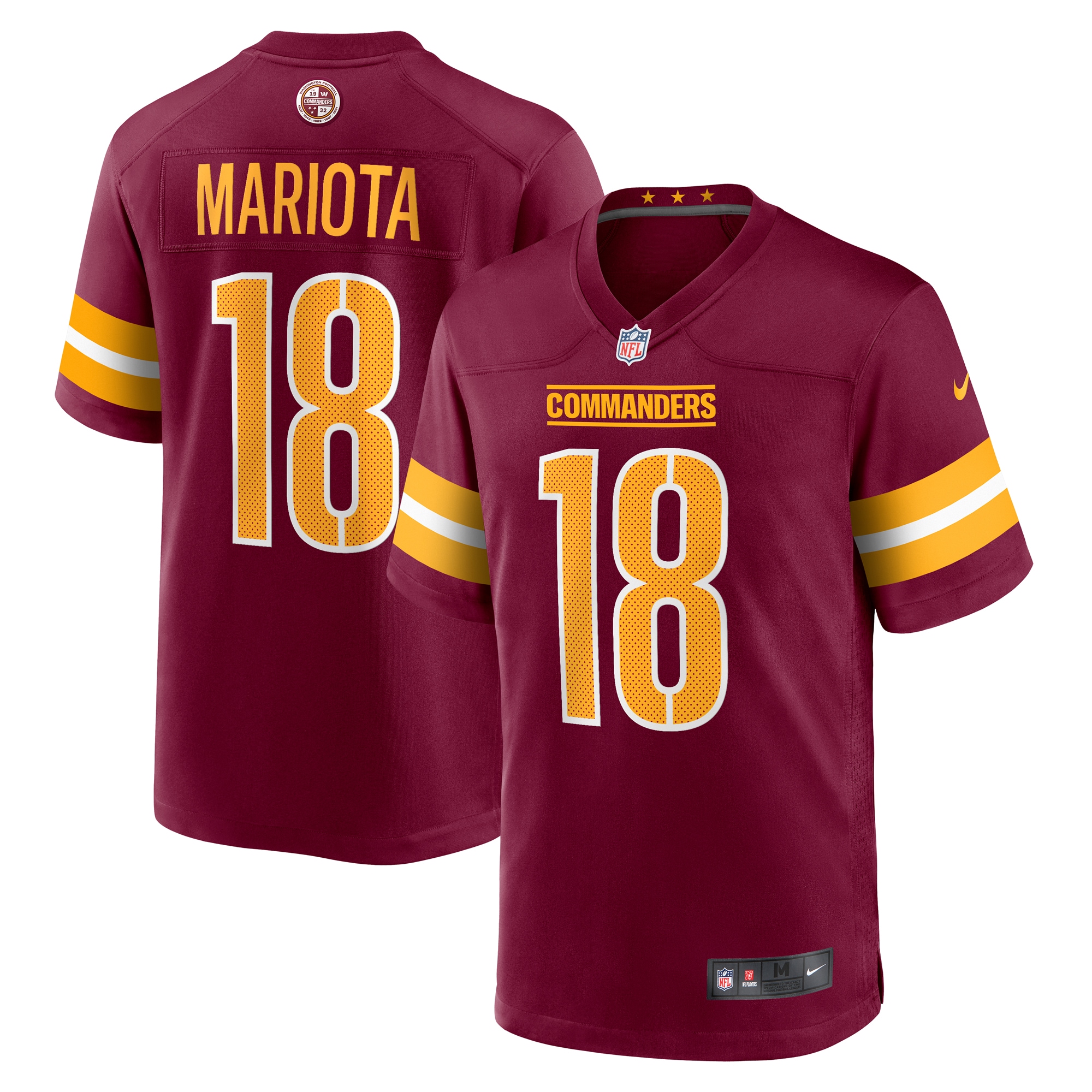 Men's Washington Commanders Marcus Mariota Burgundy Game Jersey Js2896